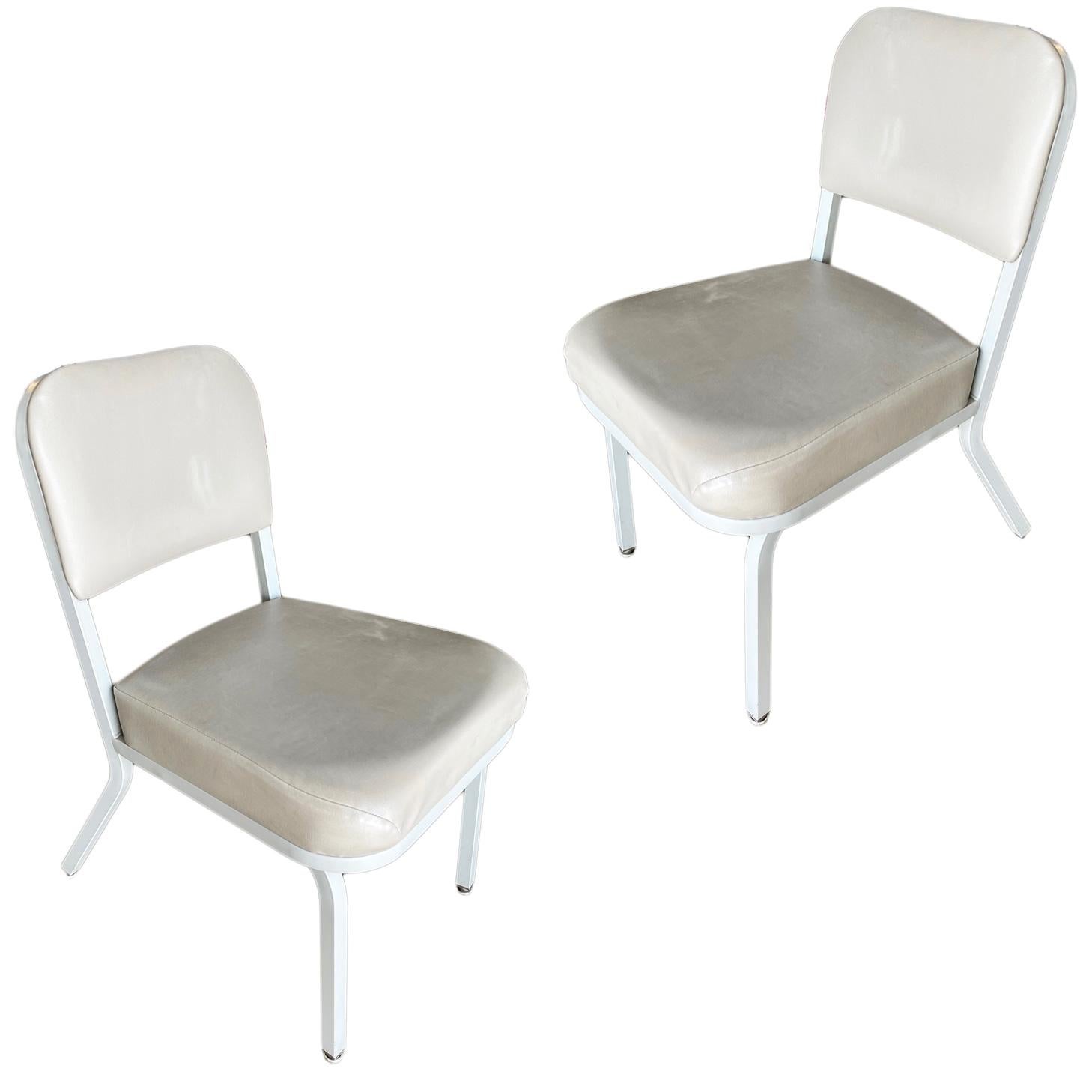 Grey Industrial Office Steel Tanker Chair, Set of Two