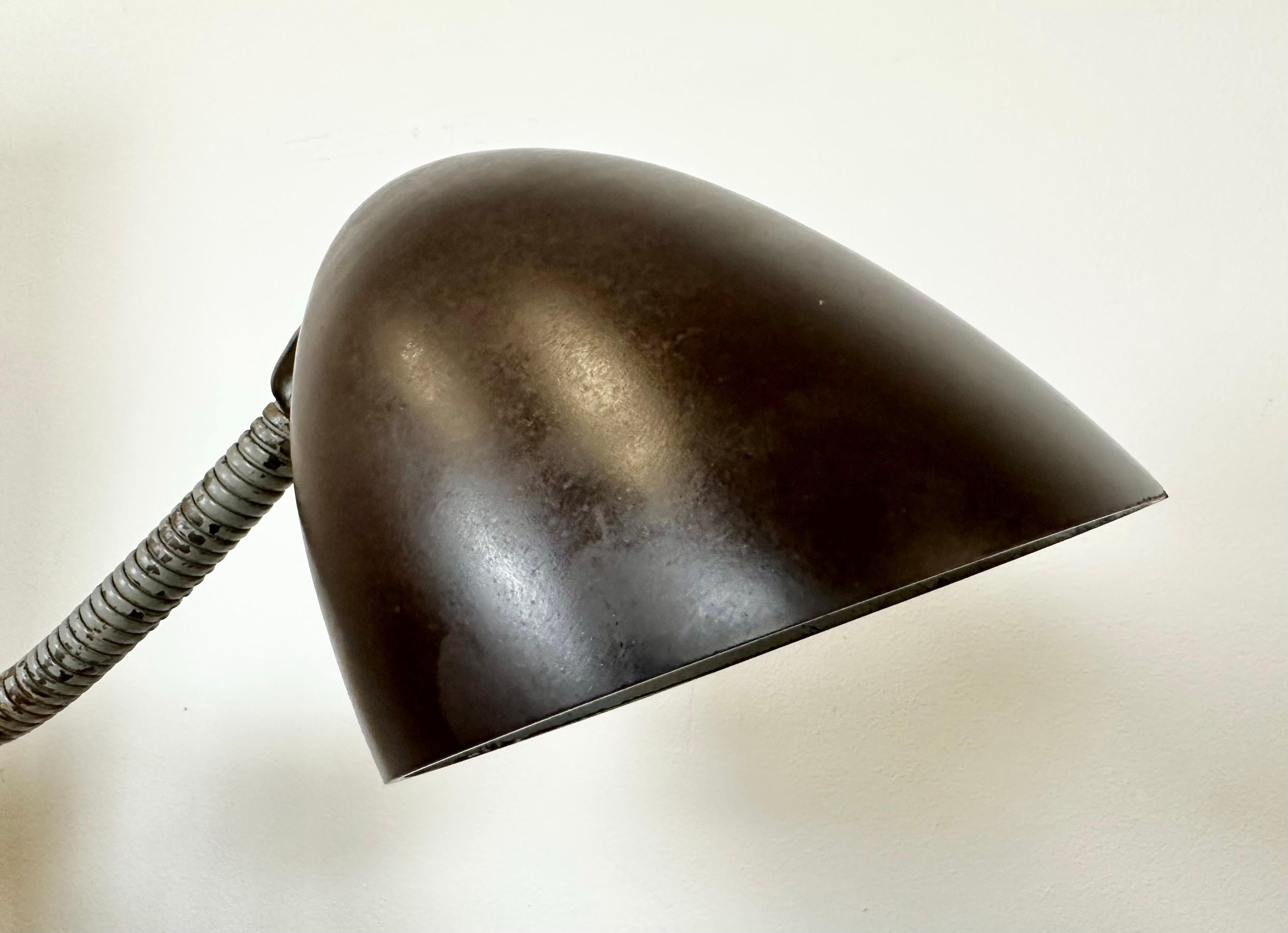 Grey Industrial Scissor Wall Lamp from Elektroinstala, 1960s 4