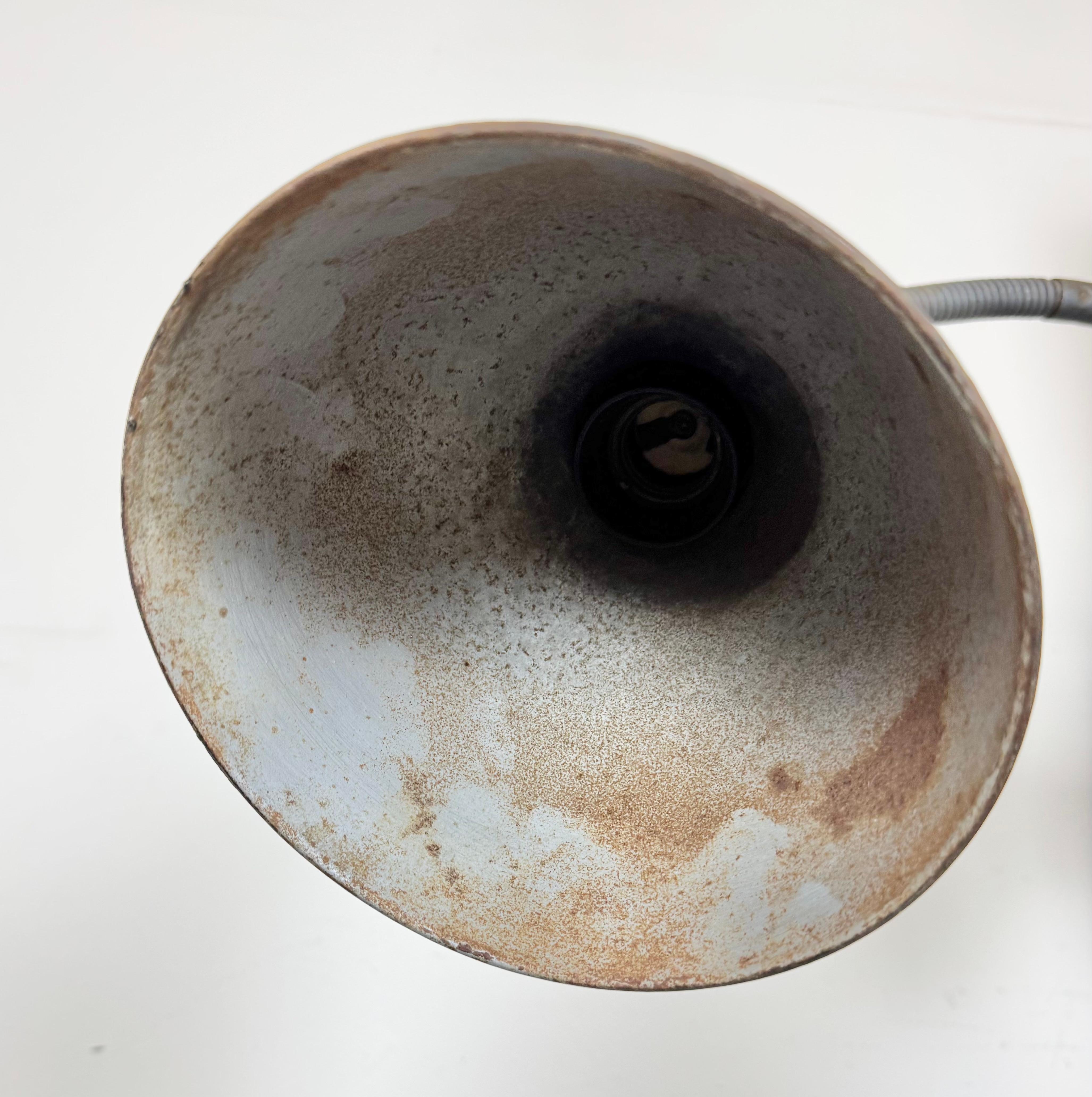 Grey Industrial Scissor Wall Lamp from Elektroinstala, 1960s For Sale 4