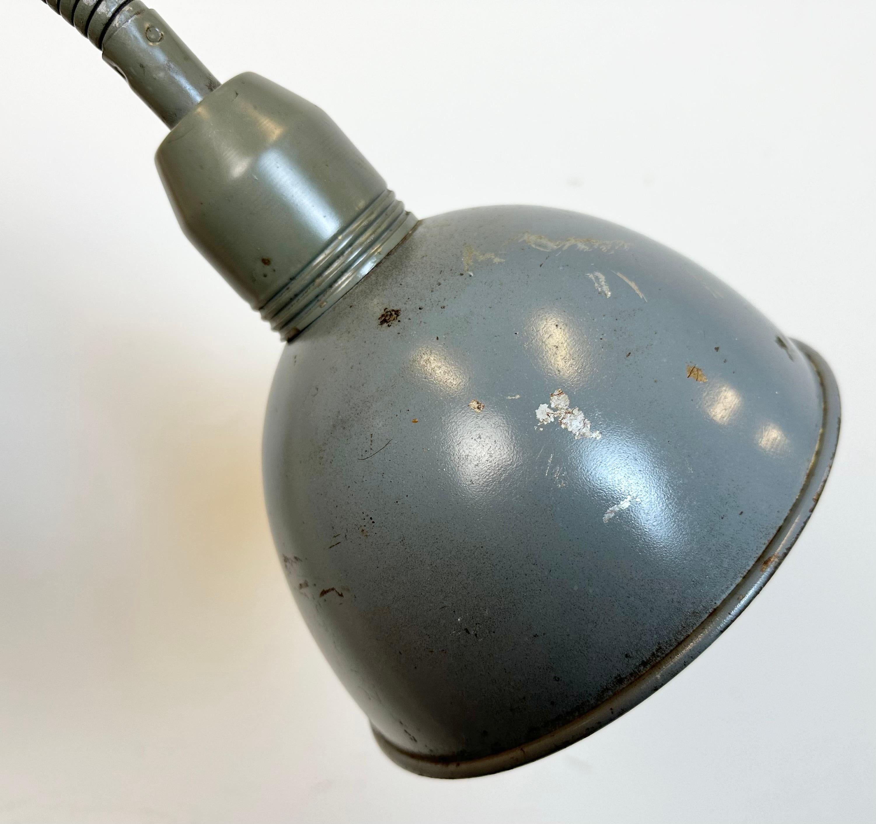 Grey Industrial Scissor Wall Lamp from Elektroinstala, 1960s For Sale 5