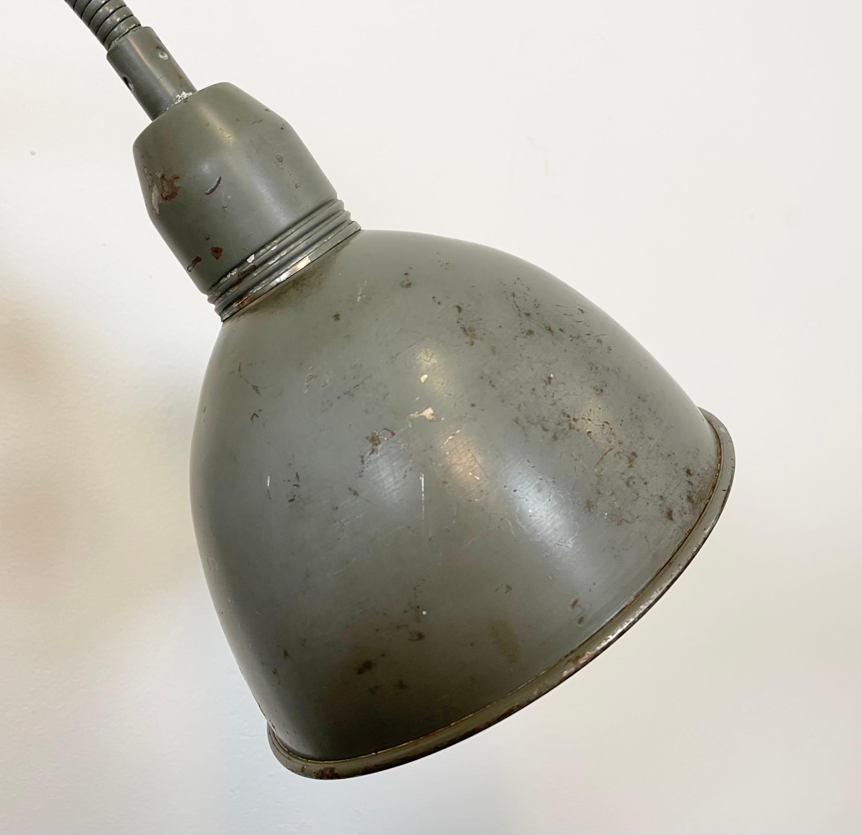 Grey Industrial Scissor Wall Lamp from Elektroinstala, 1960s 6