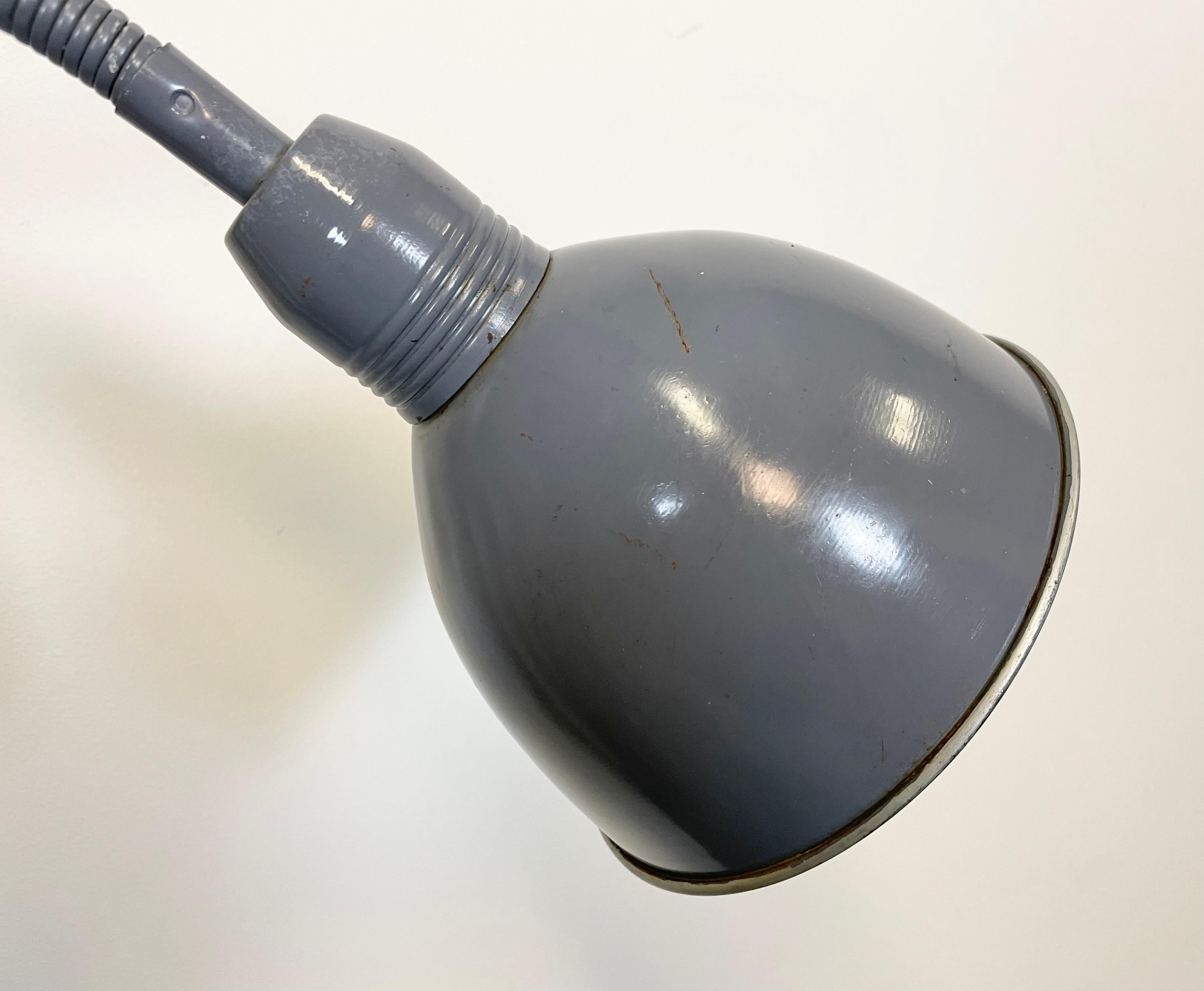 Grey Industrial Scissor Wall Lamp from Elektroinstala, 1960s 10