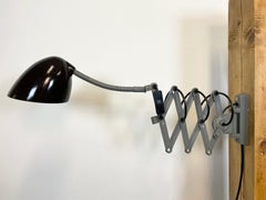 Grey Industrial Scissor Wall Lamp from Elektroinstala, 1960s