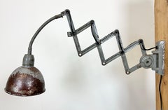 Grey Industrial Scissor Wall Lamp from Elektroinstala, 1960s