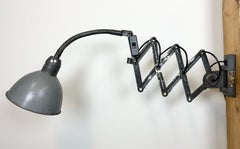 Grey Industrial Scissor Wall Lamp from Elektroinstala, 1960s