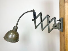 Grey Industrial Scissor Wall Lamp from Elektroinstala, 1960s
