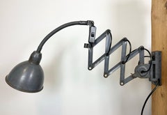 Grey Industrial Scissor Wall Lamp from Elektroinstala, 1960s