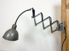 Grey Industrial Scissor Wall Lamp from Elektroinstala, 1960s
