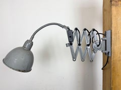Grey Industrial Scissor Wall Lamp from Elektroinstala, 1960s