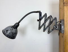 Grey Industrial Scissor Wall Lamp from Elektroinstala, 1960s