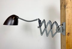 Grey Industrial Scissor Wall Lamp from Elektroinstala, 1960s