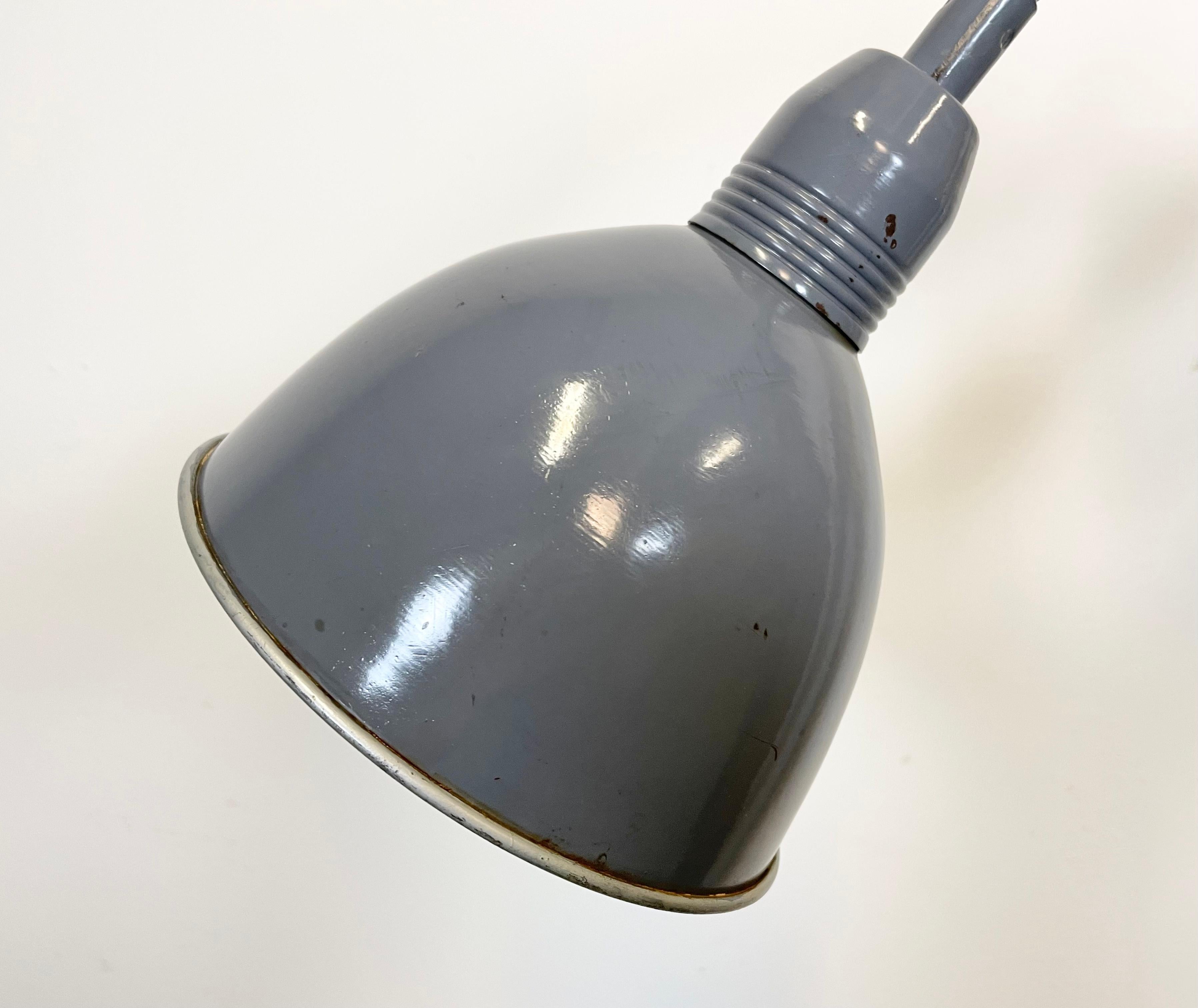 Czech Grey Industrial Scissor Wall Lamp from Elektroinstala, 1960s