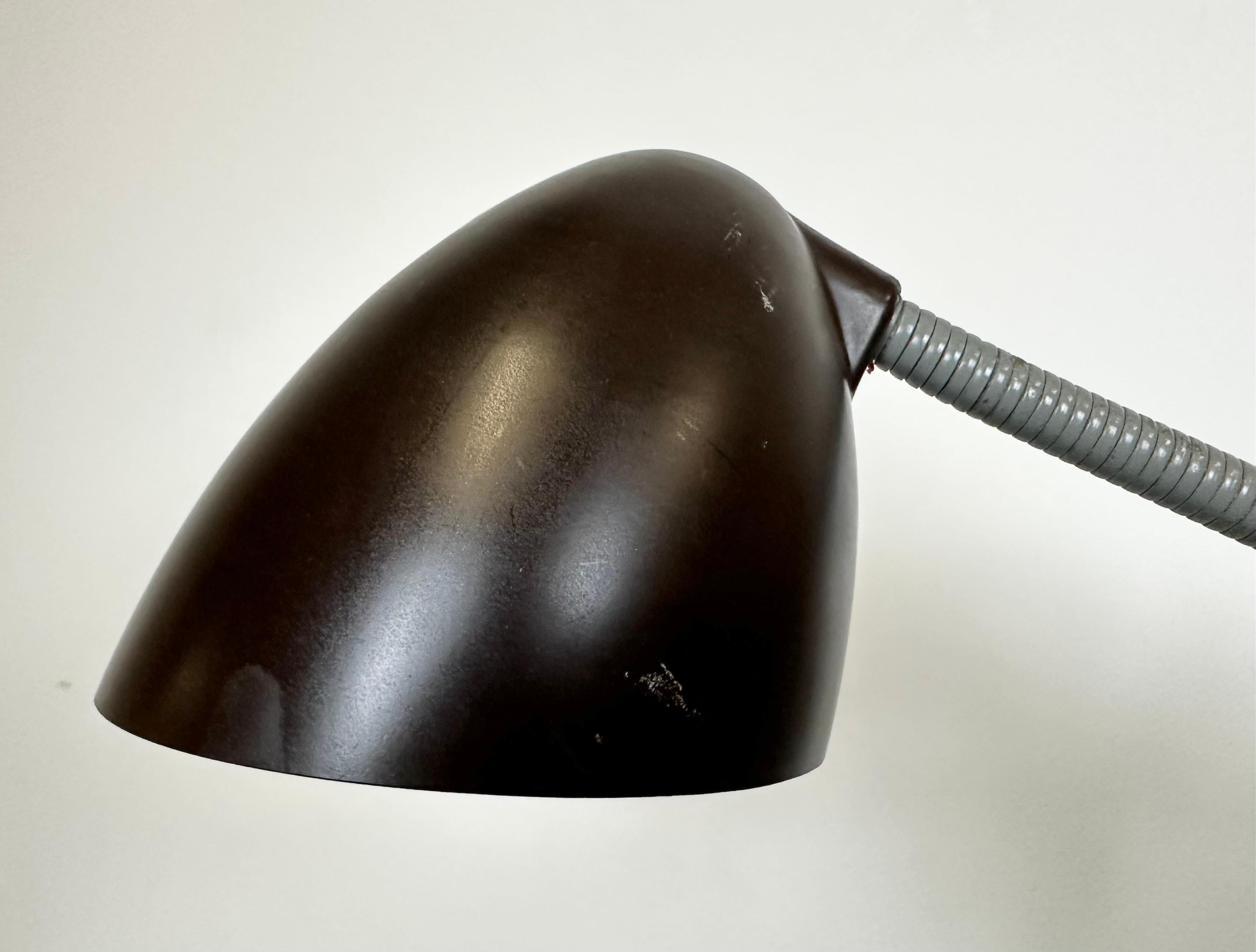 Czech Grey Industrial Scissor Wall Lamp from Elektroinstala, 1960s For Sale