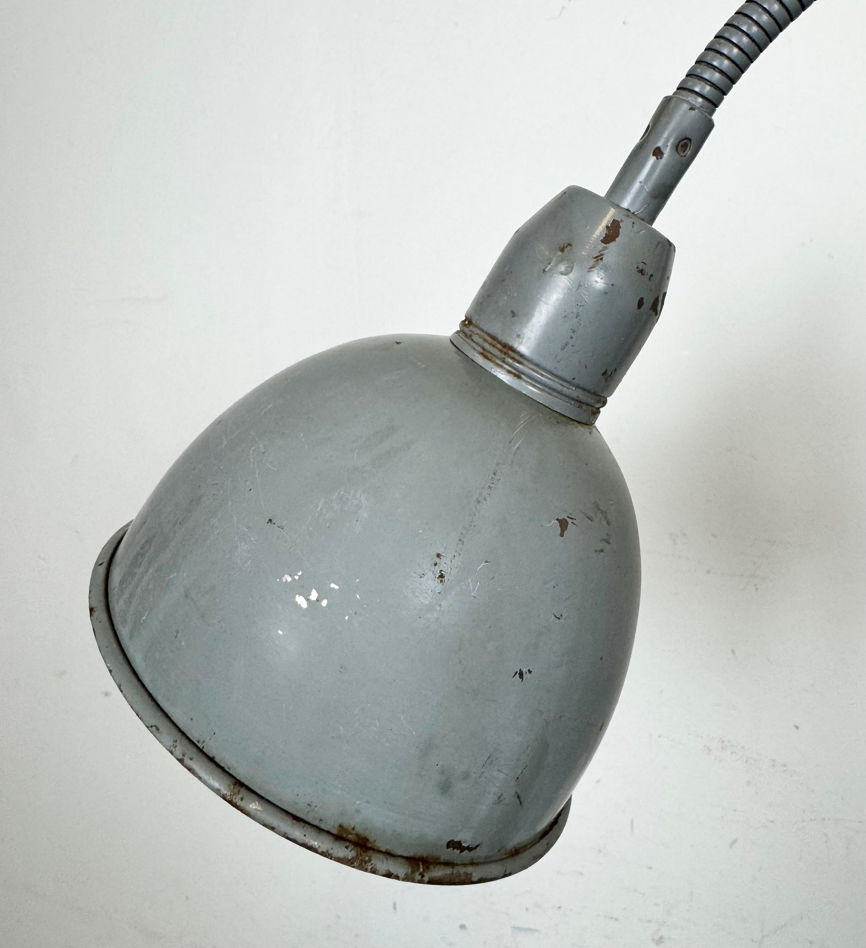 Czech Grey Industrial Scissor Wall Lamp from Elektroinstala, 1960s For Sale