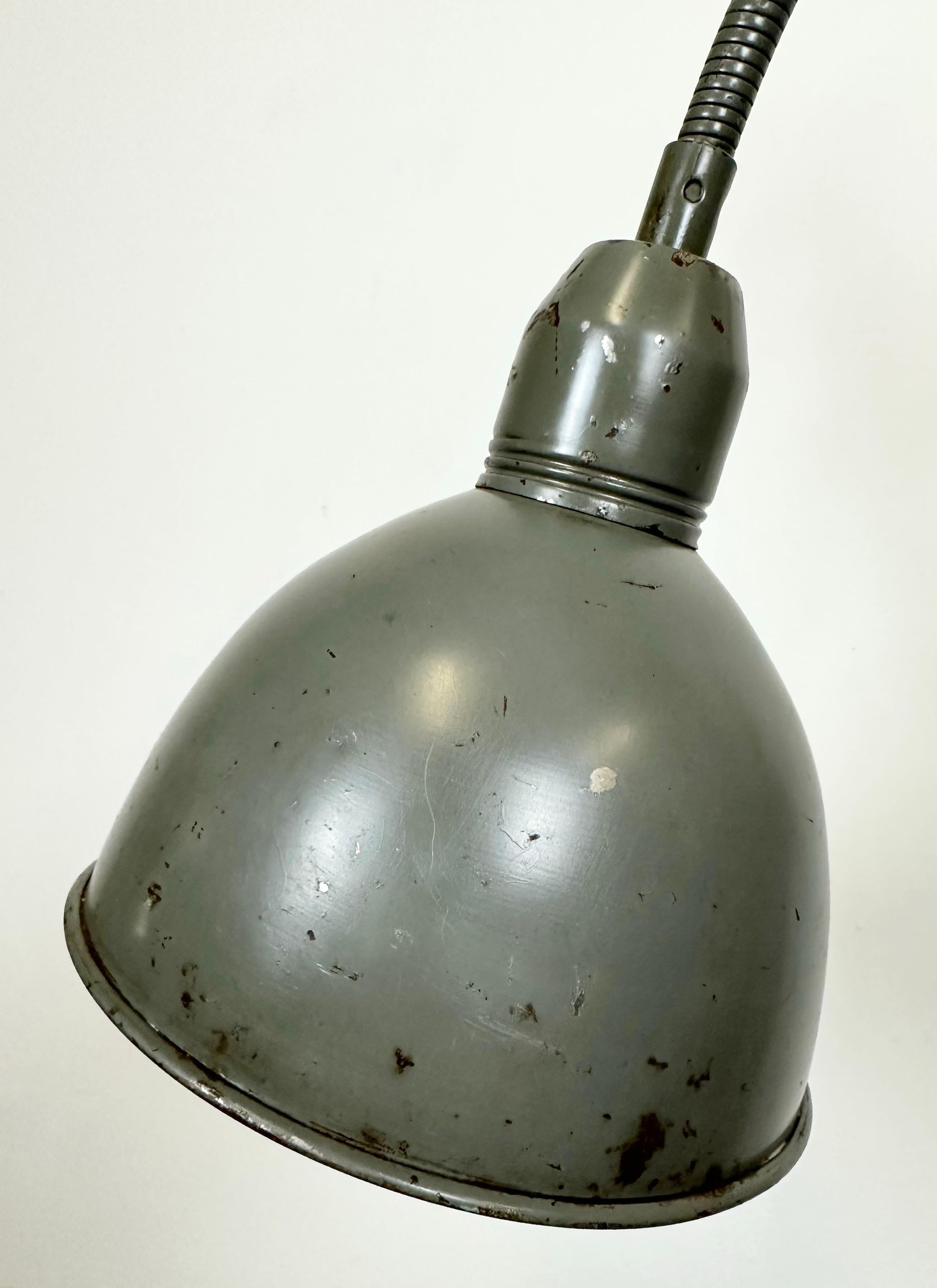 Grey Industrial Scissor Wall Lamp from Elektroinstala, 1960s In Good Condition In Kojetice, CZ