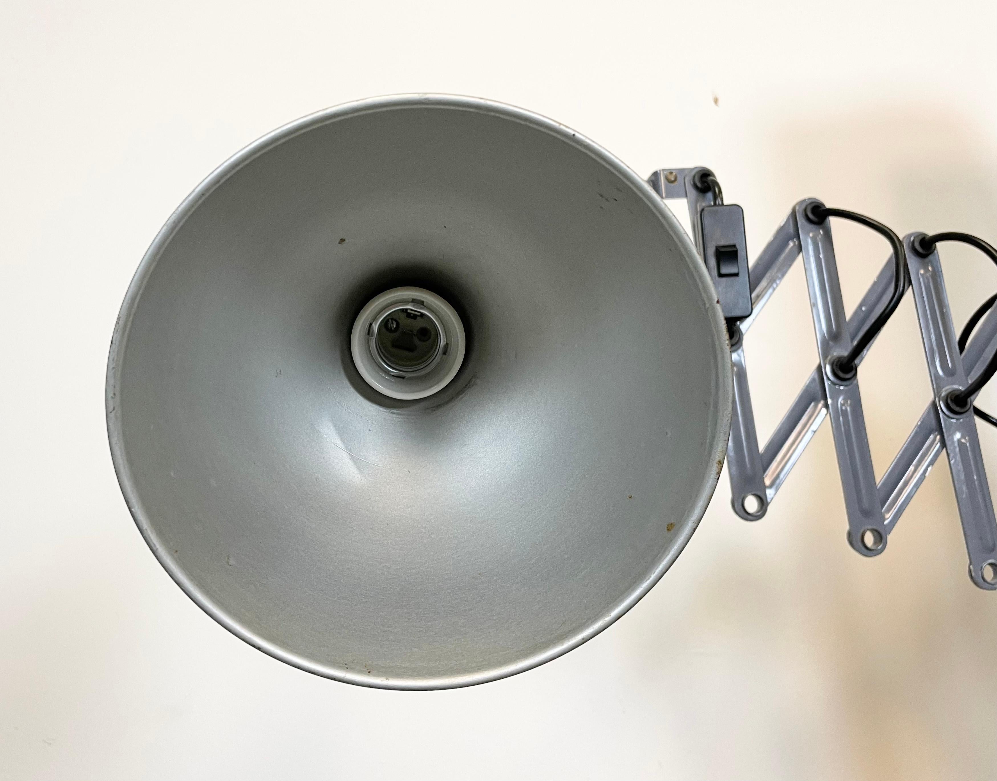 Iron Grey Industrial Scissor Wall Lamp from Elektroinstala, 1960s