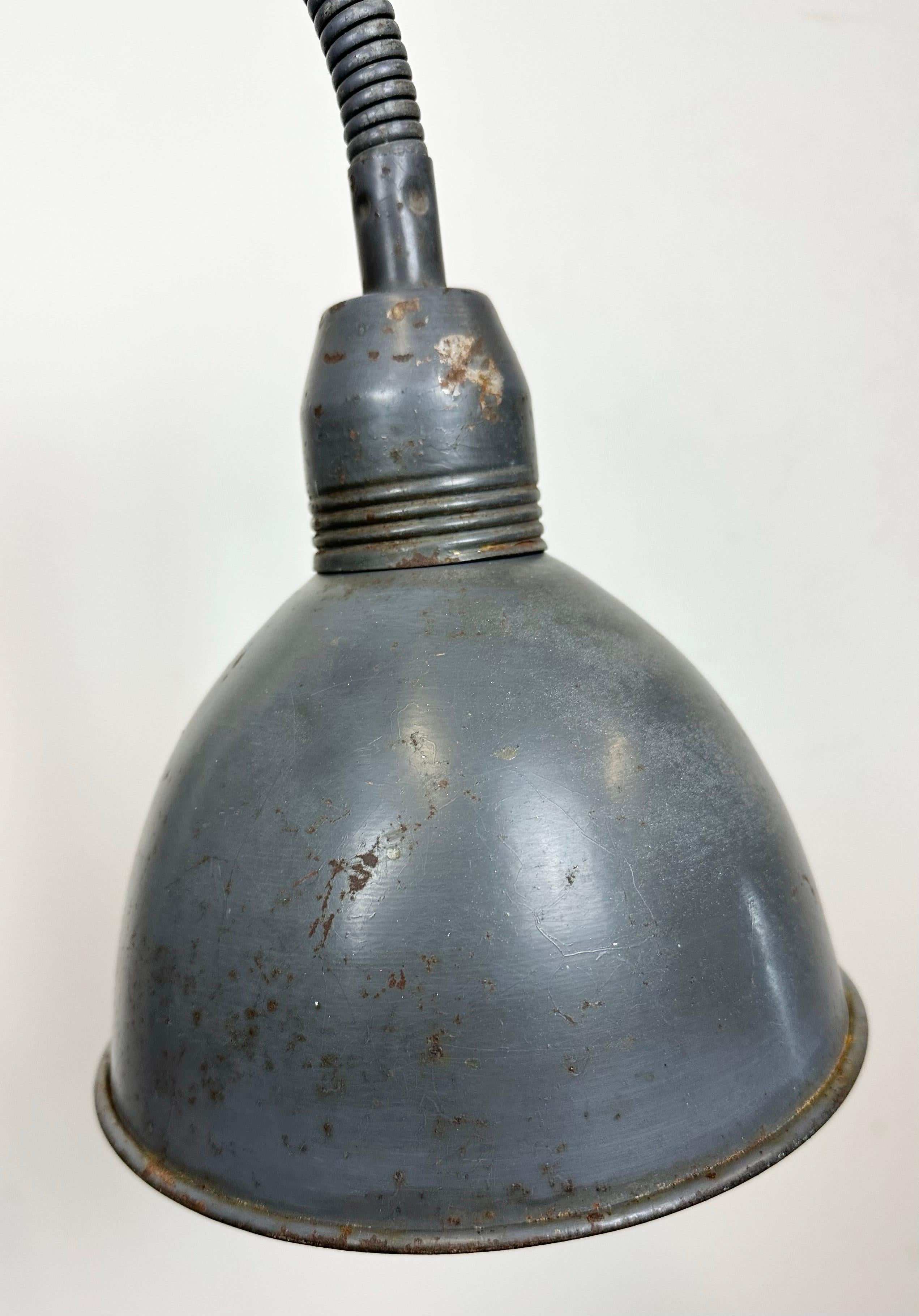 Grey Industrial Scissor Wall Lamp from Elektroinstala, 1960s For Sale 2