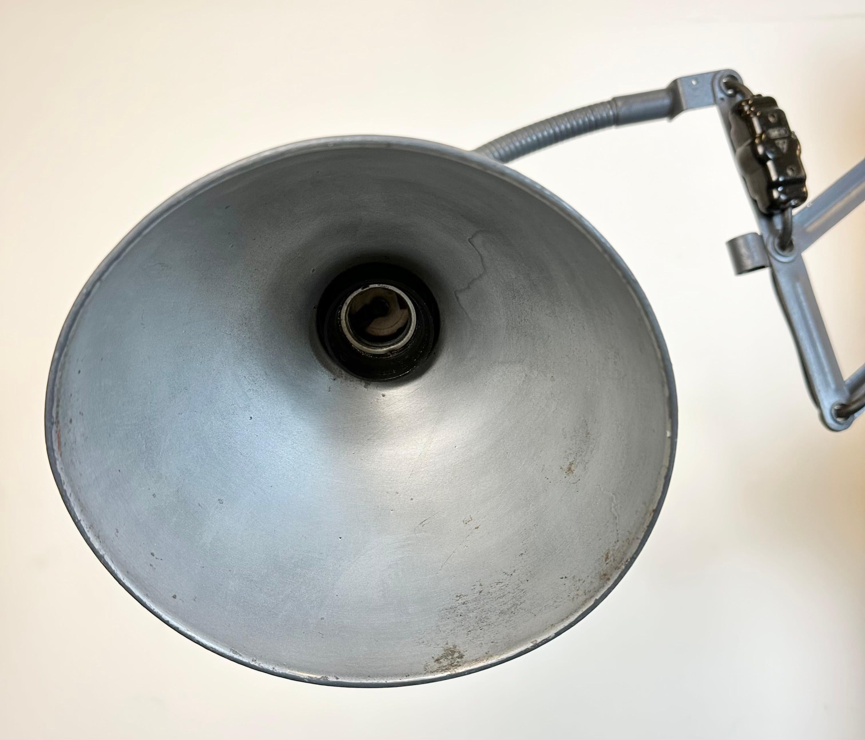 Grey Industrial Scissor Wall Lamp from Elektroinstala, 1960s 3