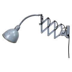 Grey Industrial Scissor Wall Lamp from Elektroinstala, 1960s