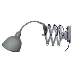 Vintage Grey Industrial Scissor Wall Lamp from Elektroinstala, 1960s