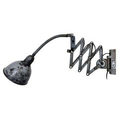 Vintage Grey Industrial Scissor Wall Lamp from Elektroinstala, 1960s