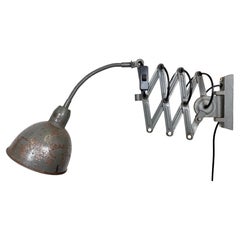 Vintage Grey Industrial Scissor Wall Lamp from Elektroinstala, 1960s