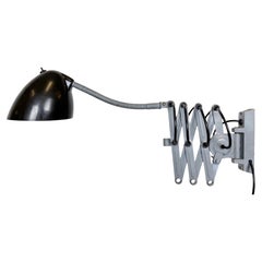 Vintage Grey Industrial Scissor Wall Lamp from Elektroinstala, 1960s