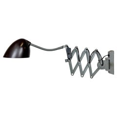 Vintage Grey Industrial Scissor Wall Lamp from Elektroinstala, 1960s