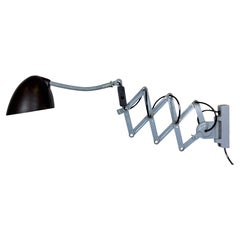 Grey Industrial Scissor Wall Lamp from Elektroinstala, 1960s