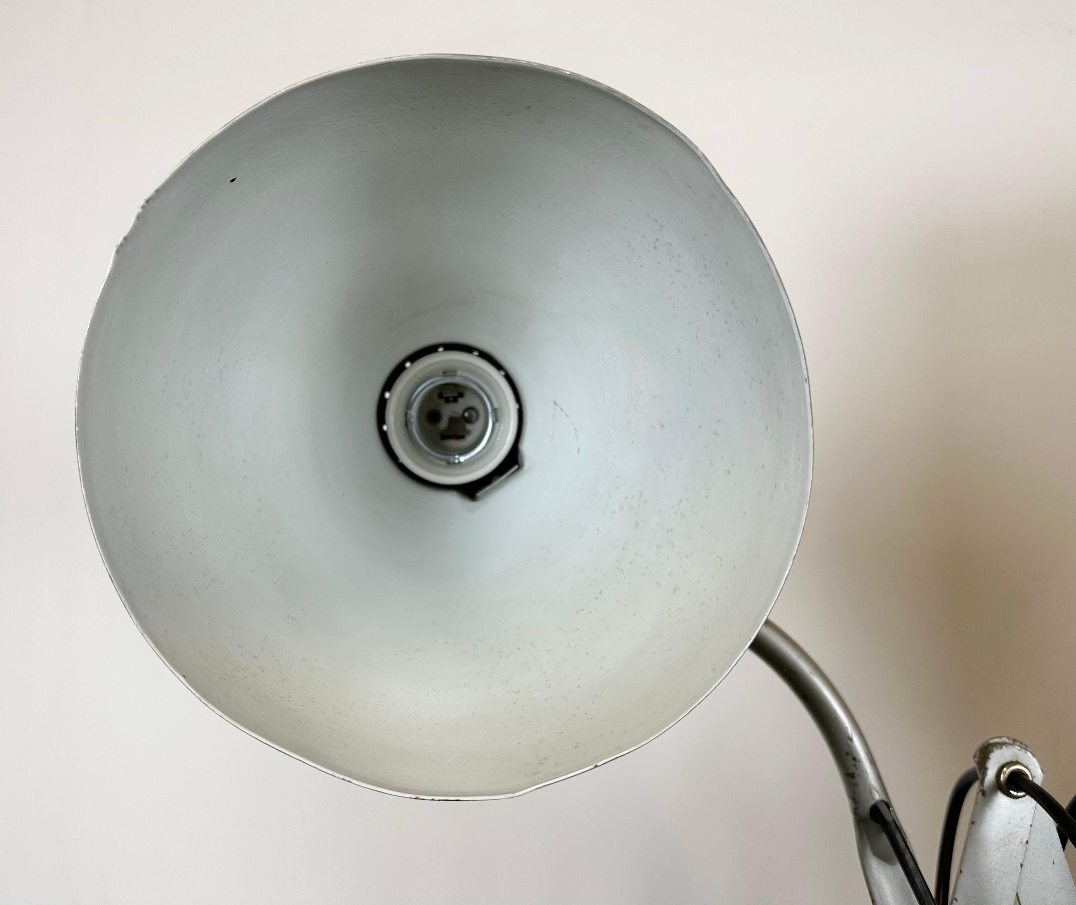 Aluminum Grey Industrial Scissor Wall Lamp from Erpe, 1960s