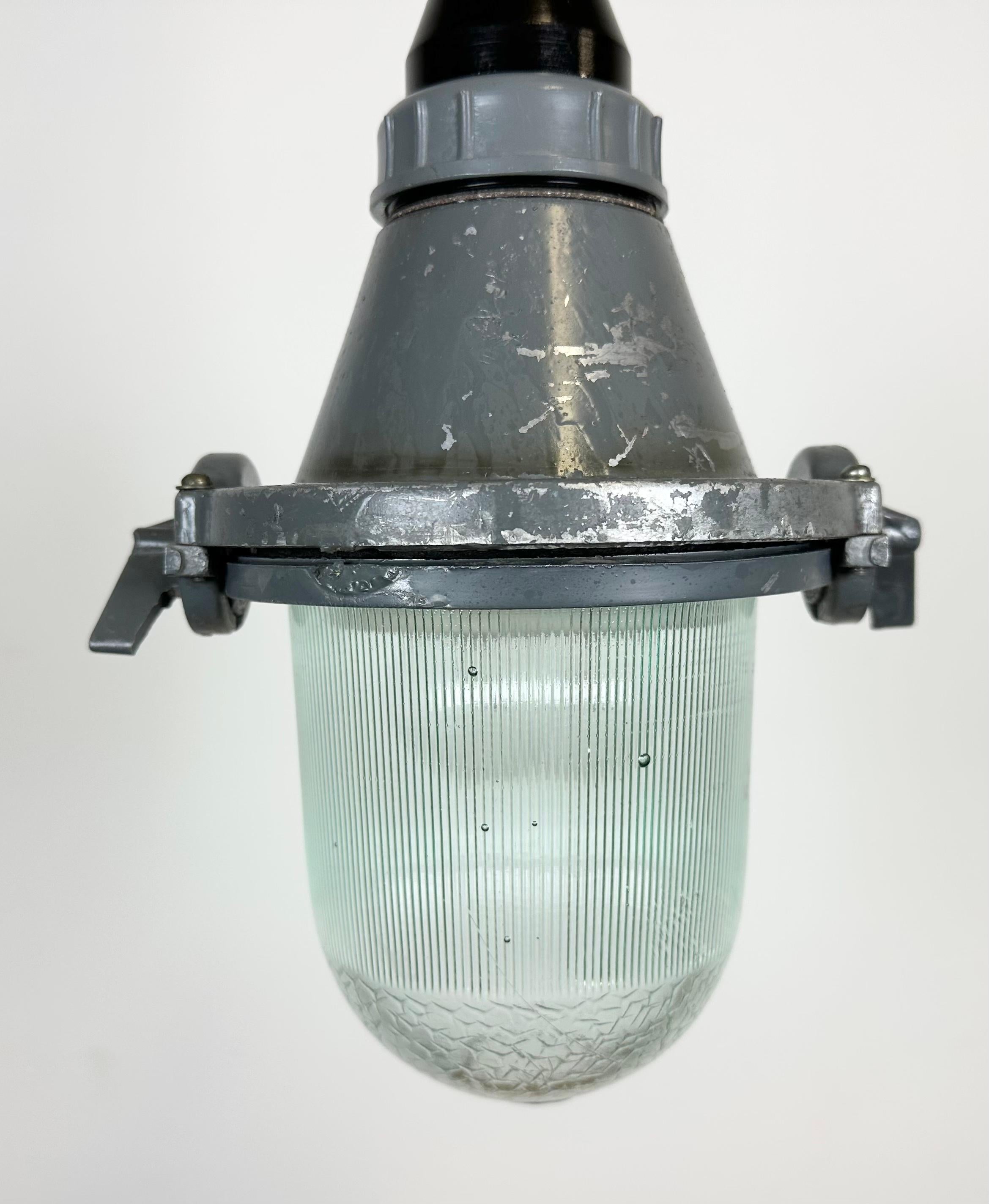 20th Century Grey Industrial Soviet Pendant Light, 1960s For Sale