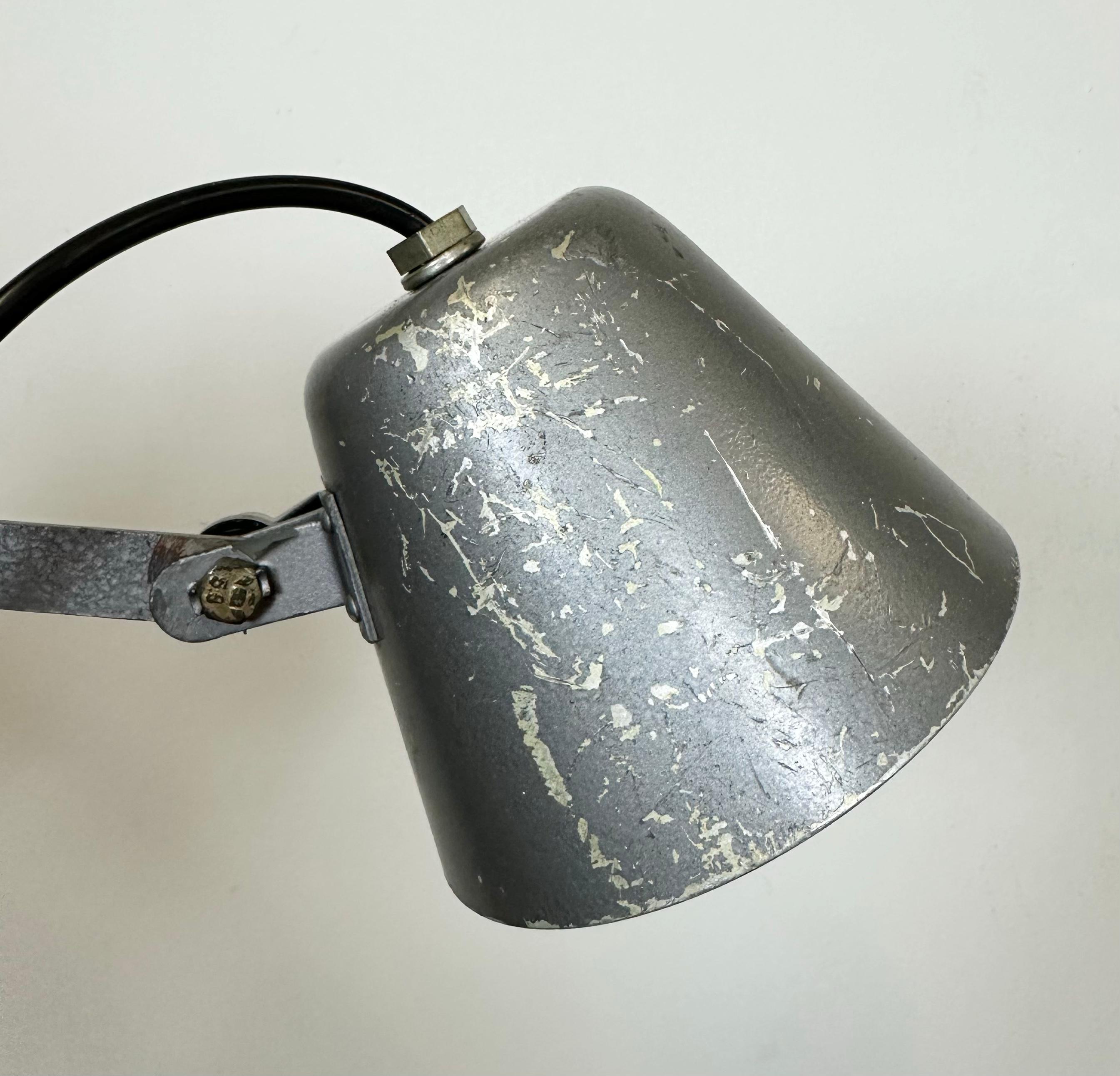 Grey Industrial Soviet Scissor Wall Lamp, 1960s For Sale 6