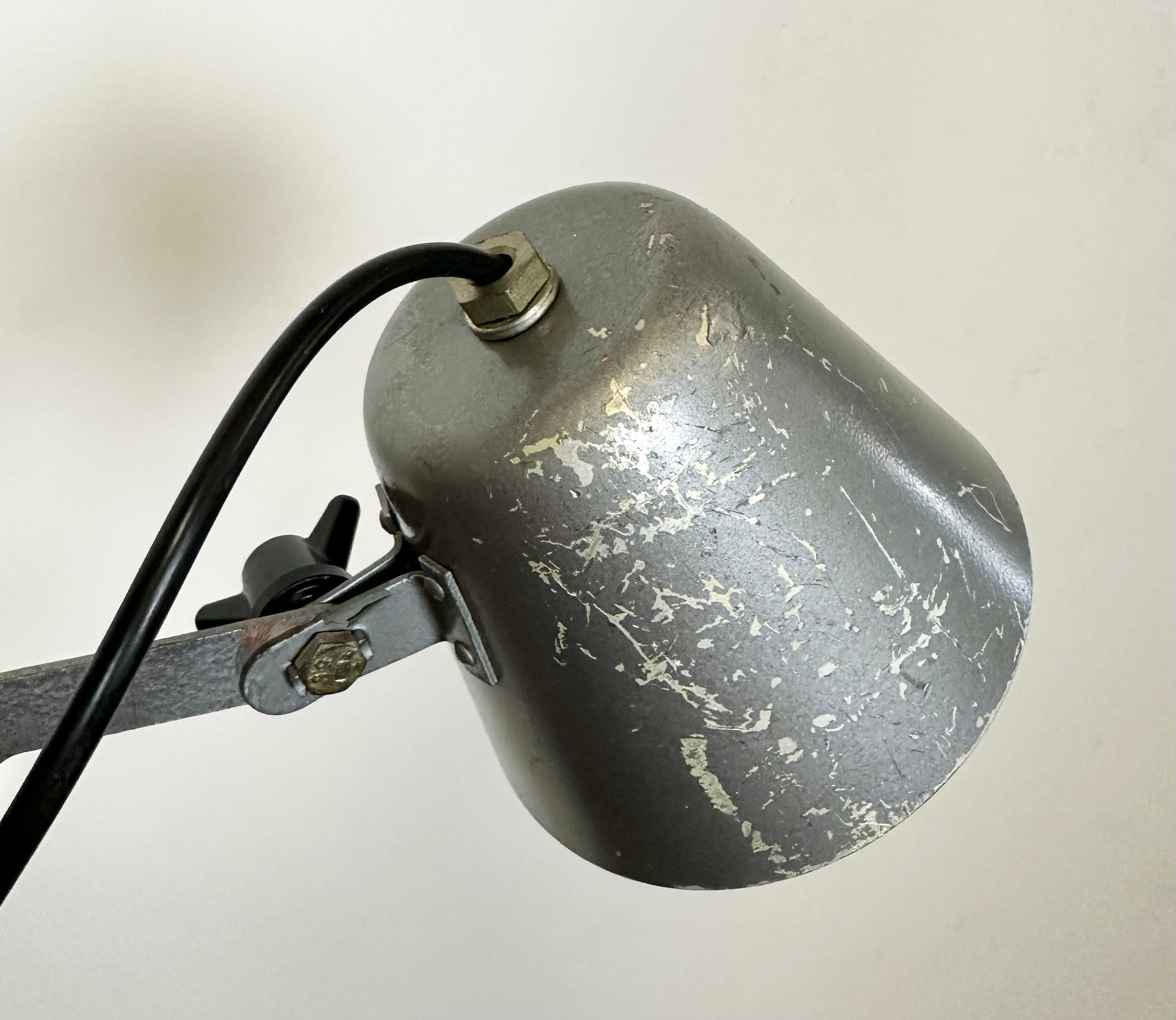Grey Industrial Soviet Scissor Wall Lamp, 1960s For Sale 8
