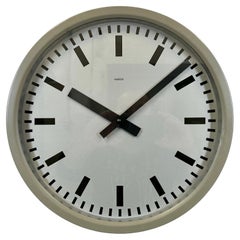 Vintage Grey Industrial Station Wall Clock from Nedklok, 1960