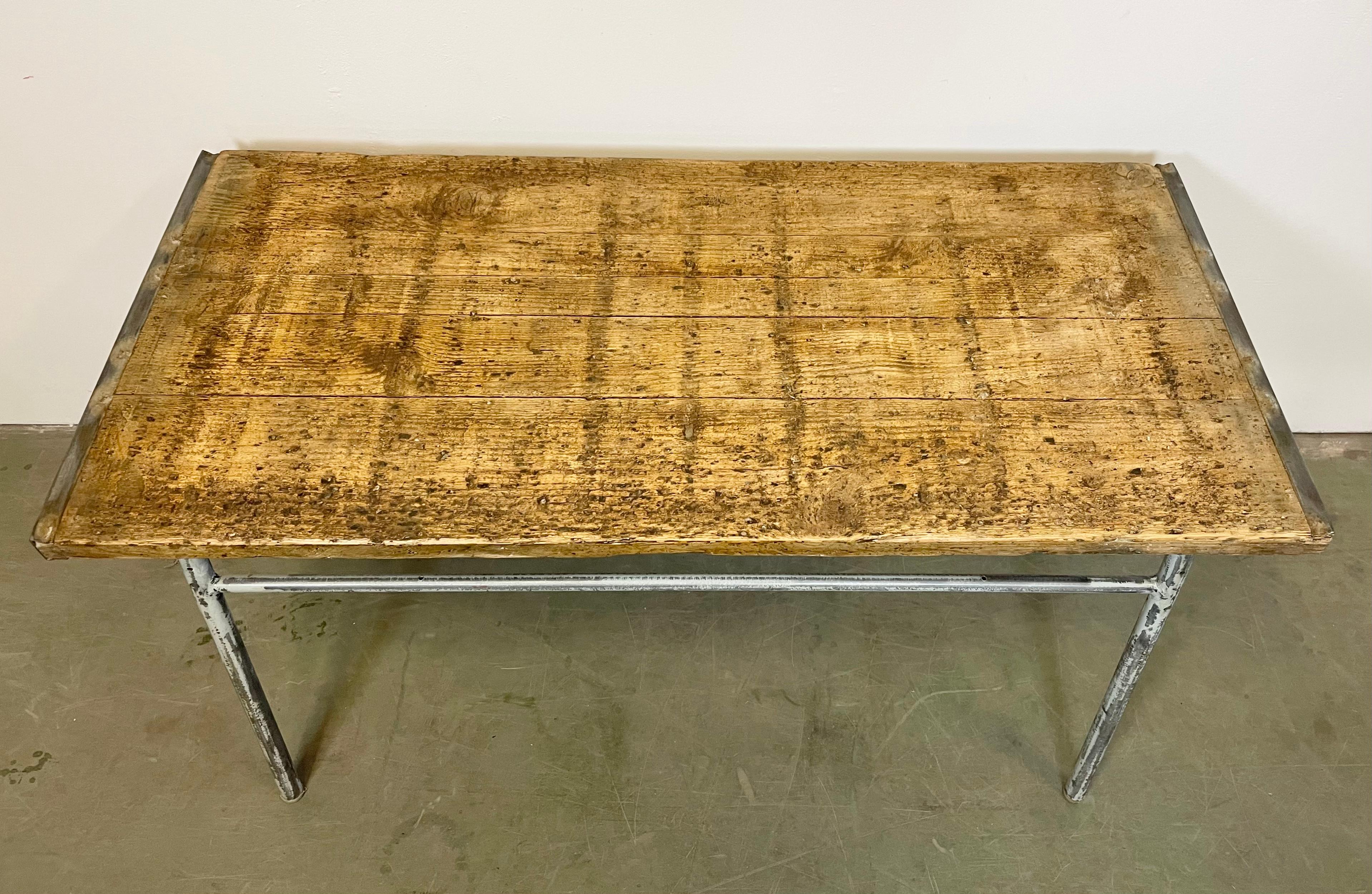 Grey Industrial Table, 1960s 1