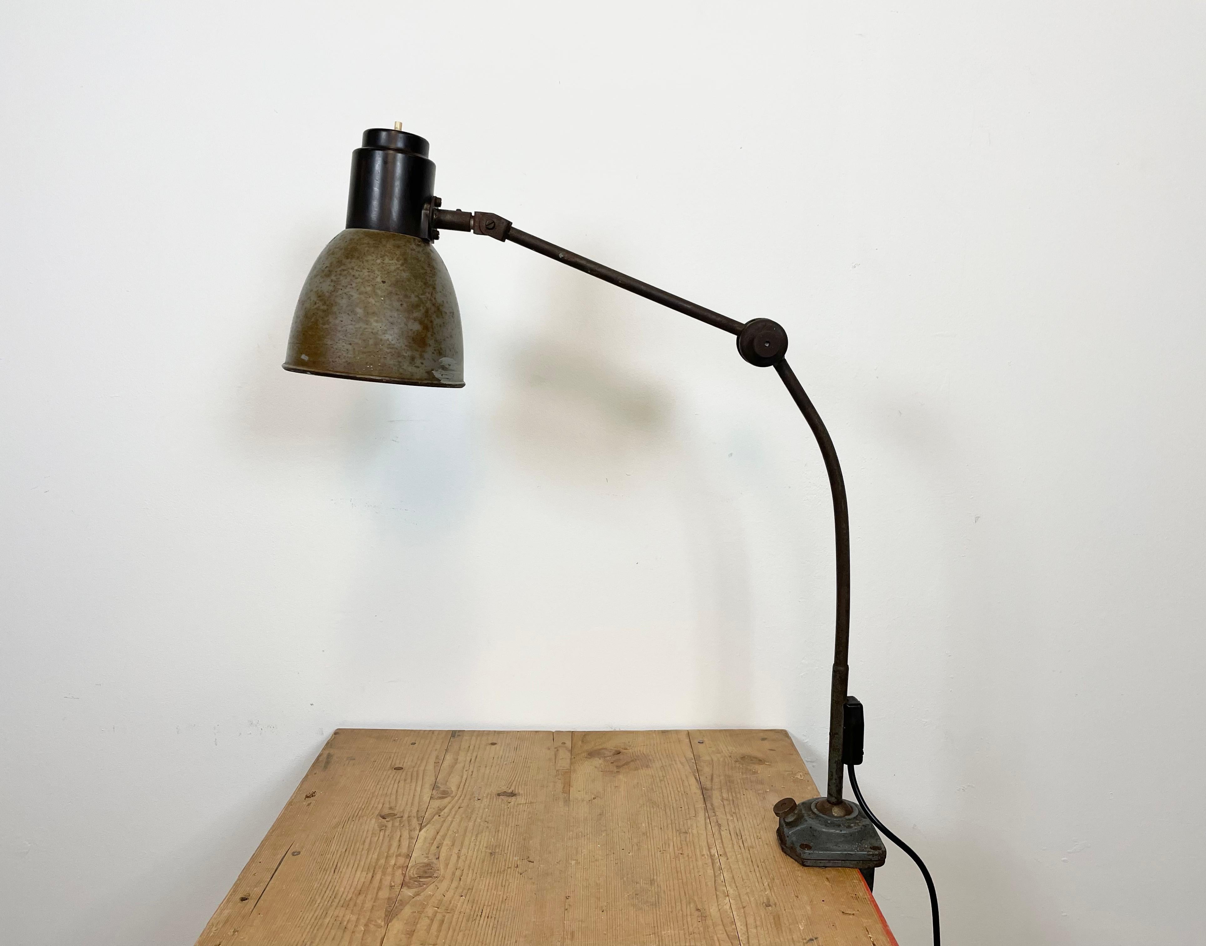 Grey Industrial Table Lamp, 1950s 4