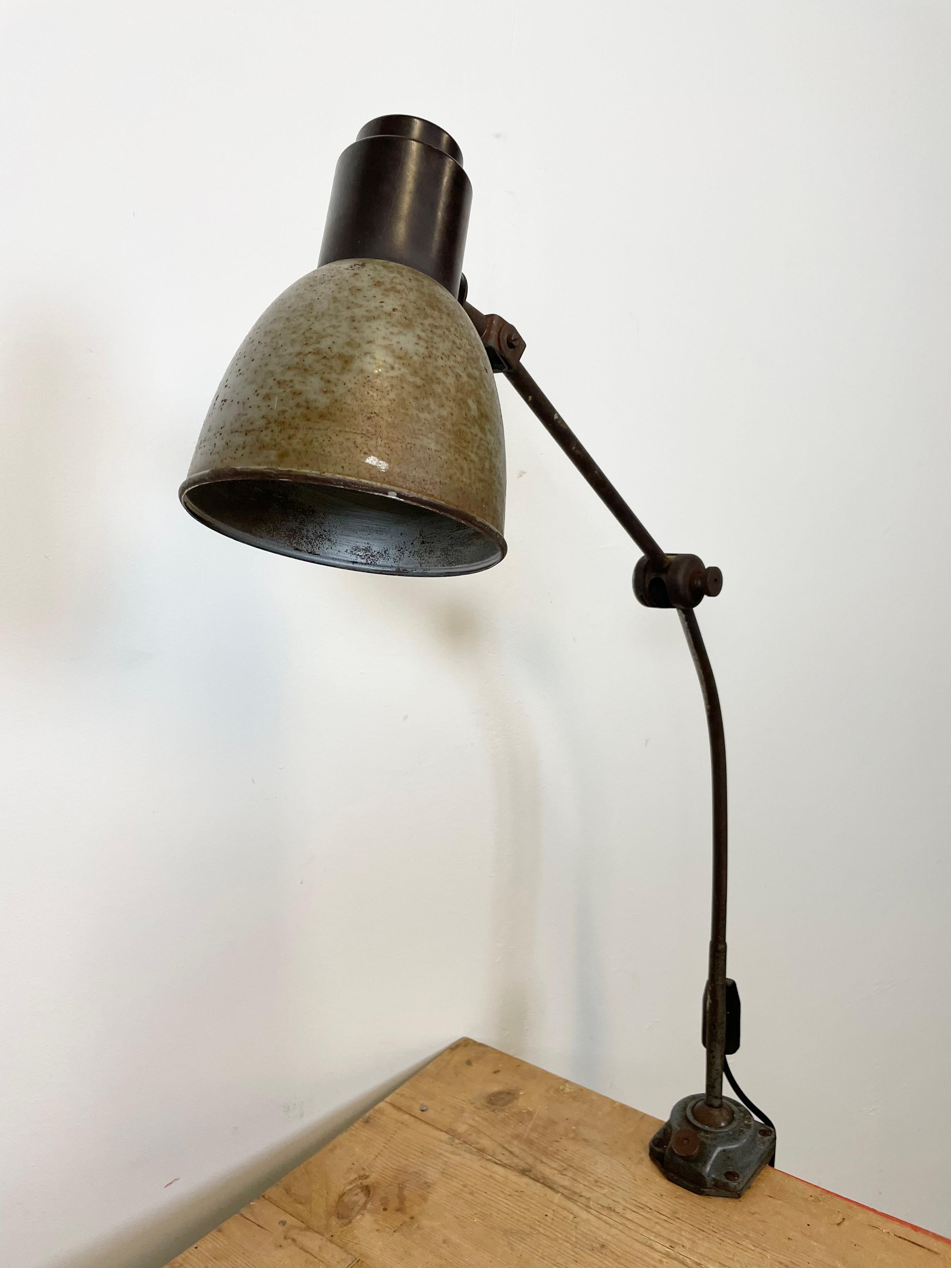 Grey Industrial Table Lamp, 1950s 5