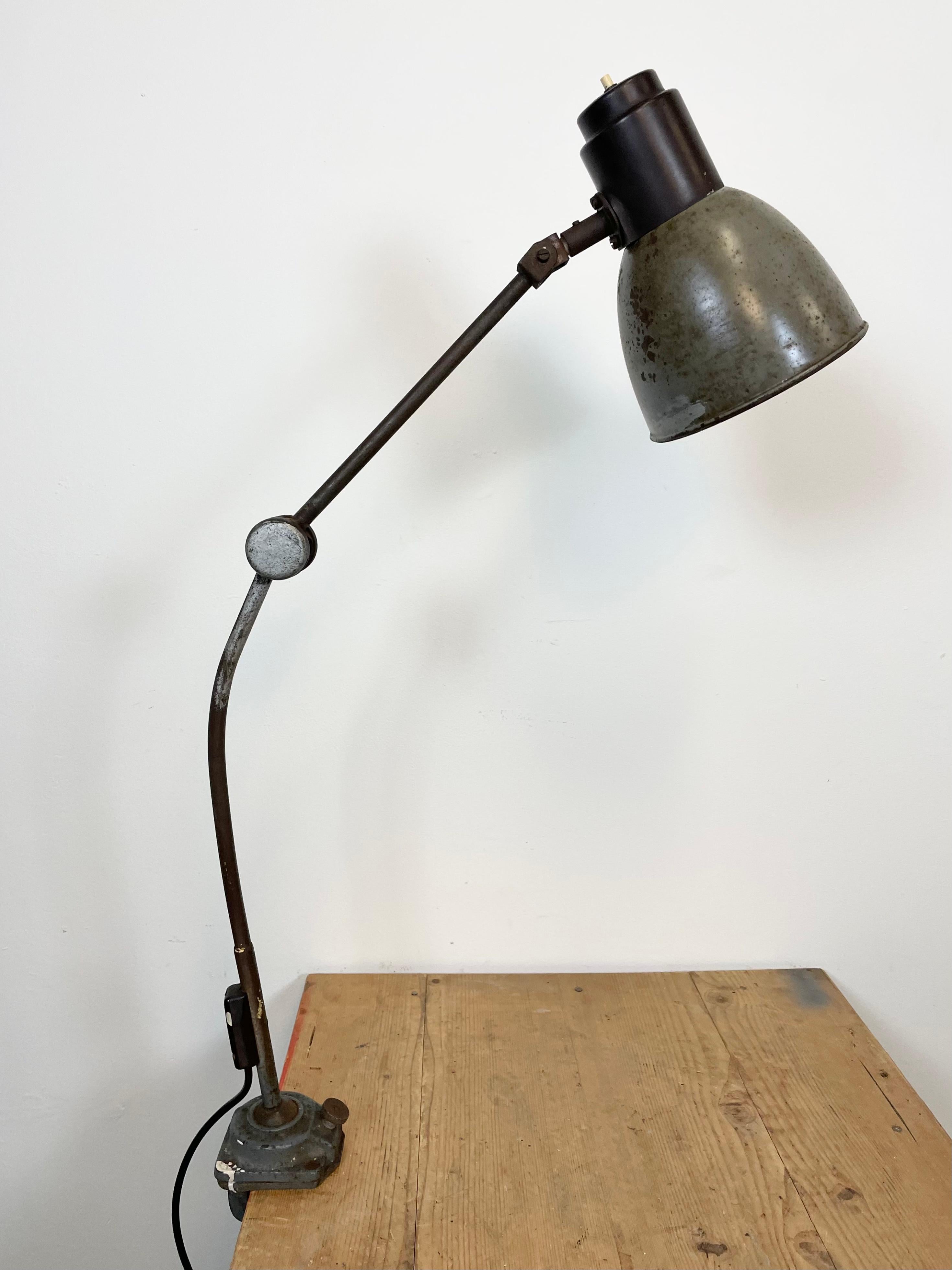Grey Industrial Table Lamp, 1950s 6