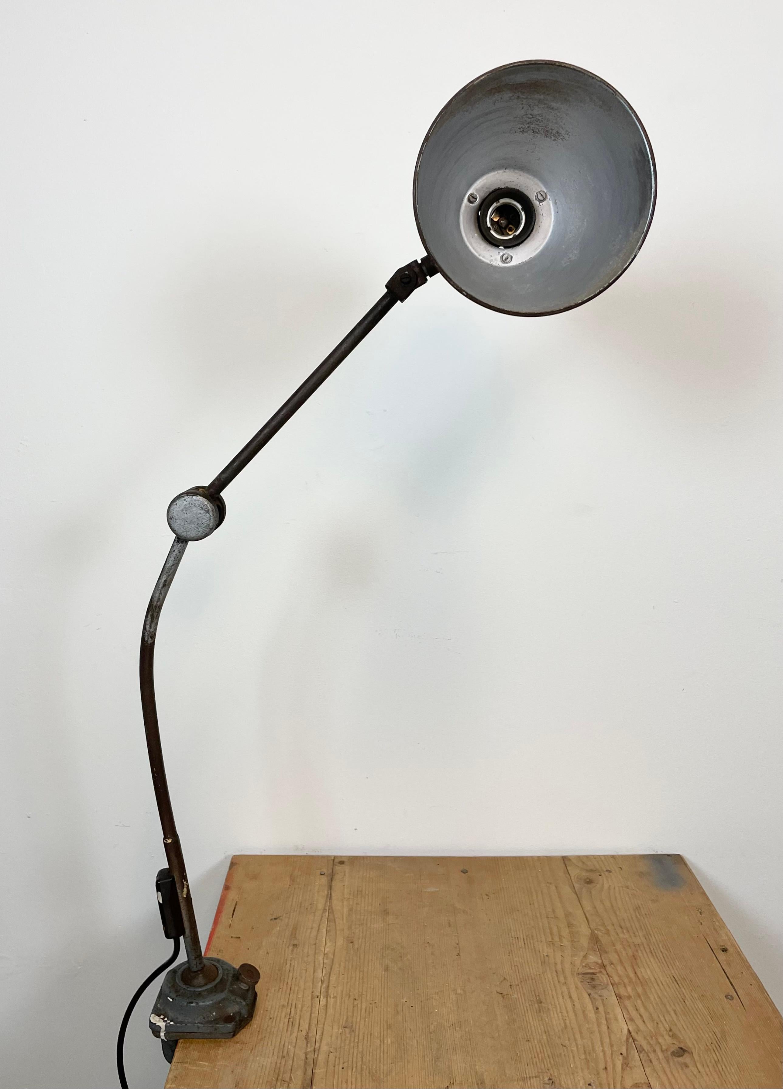 Grey Industrial Table Lamp, 1950s 10