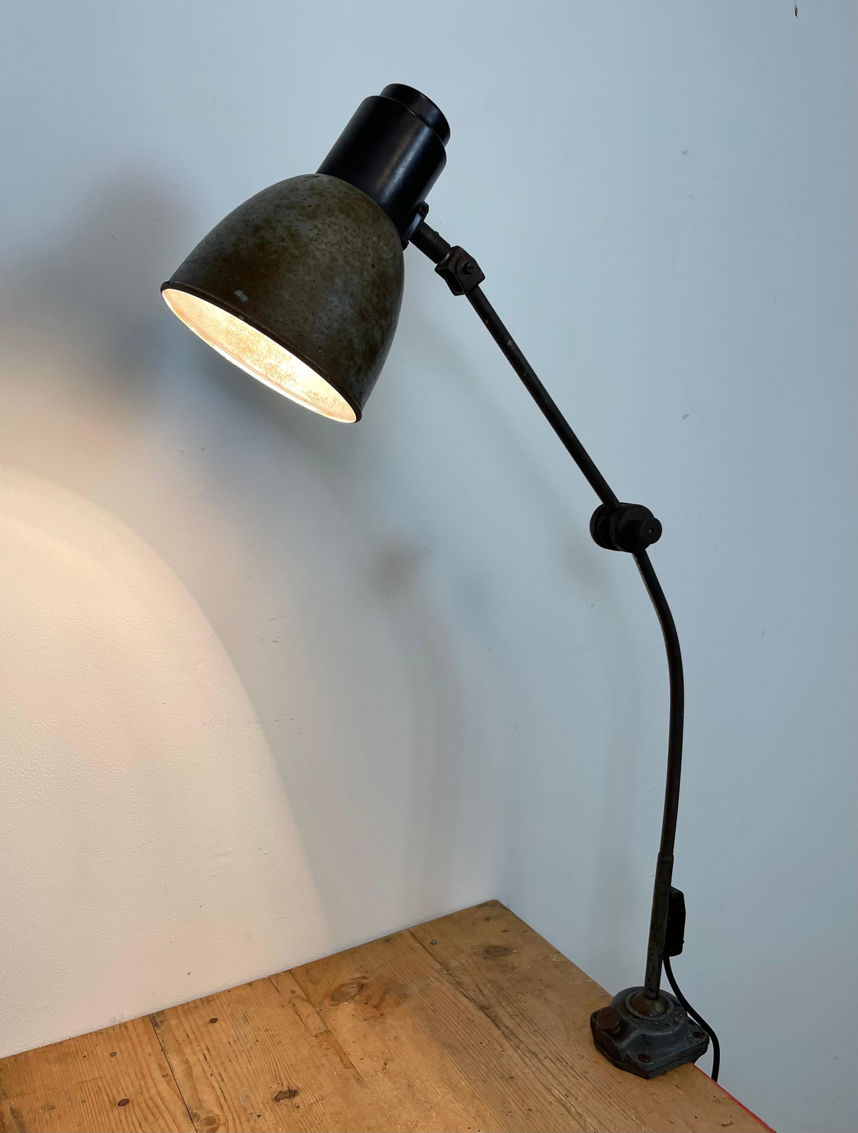 Grey Industrial Table Lamp, 1950s 13