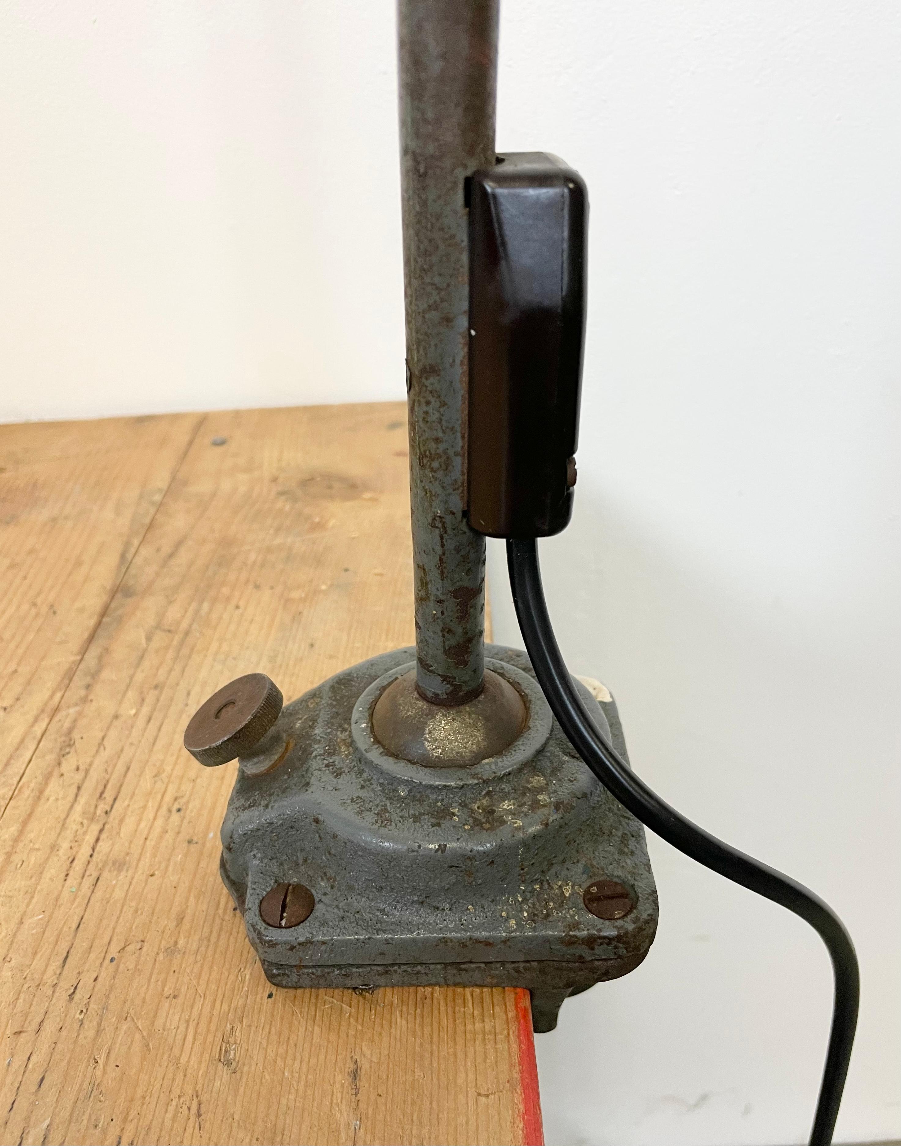 Grey Industrial Table Lamp, 1950s In Good Condition In Kojetice, CZ