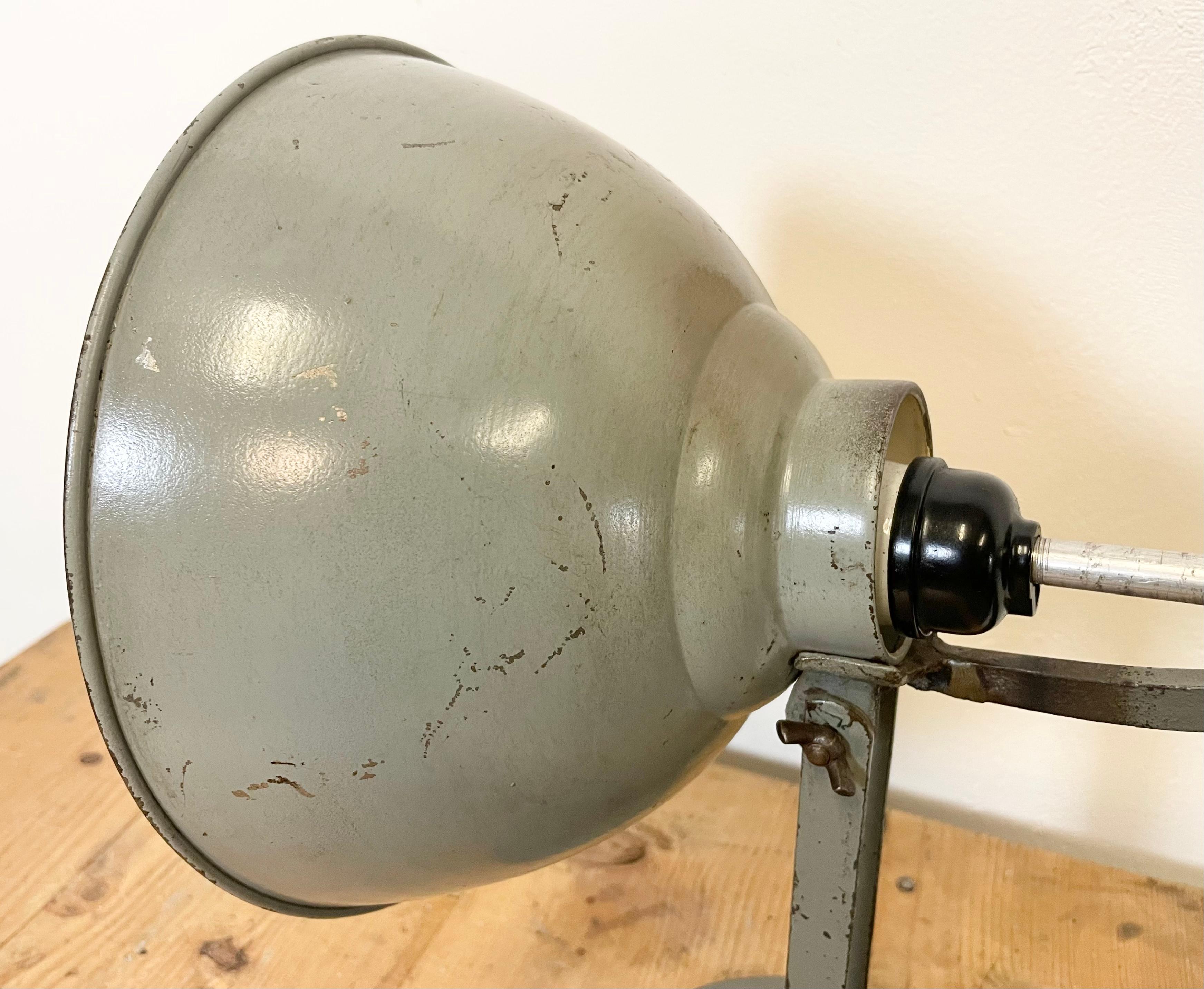 Late 20th Century Grey Industrial Table Lamp, 1970s For Sale