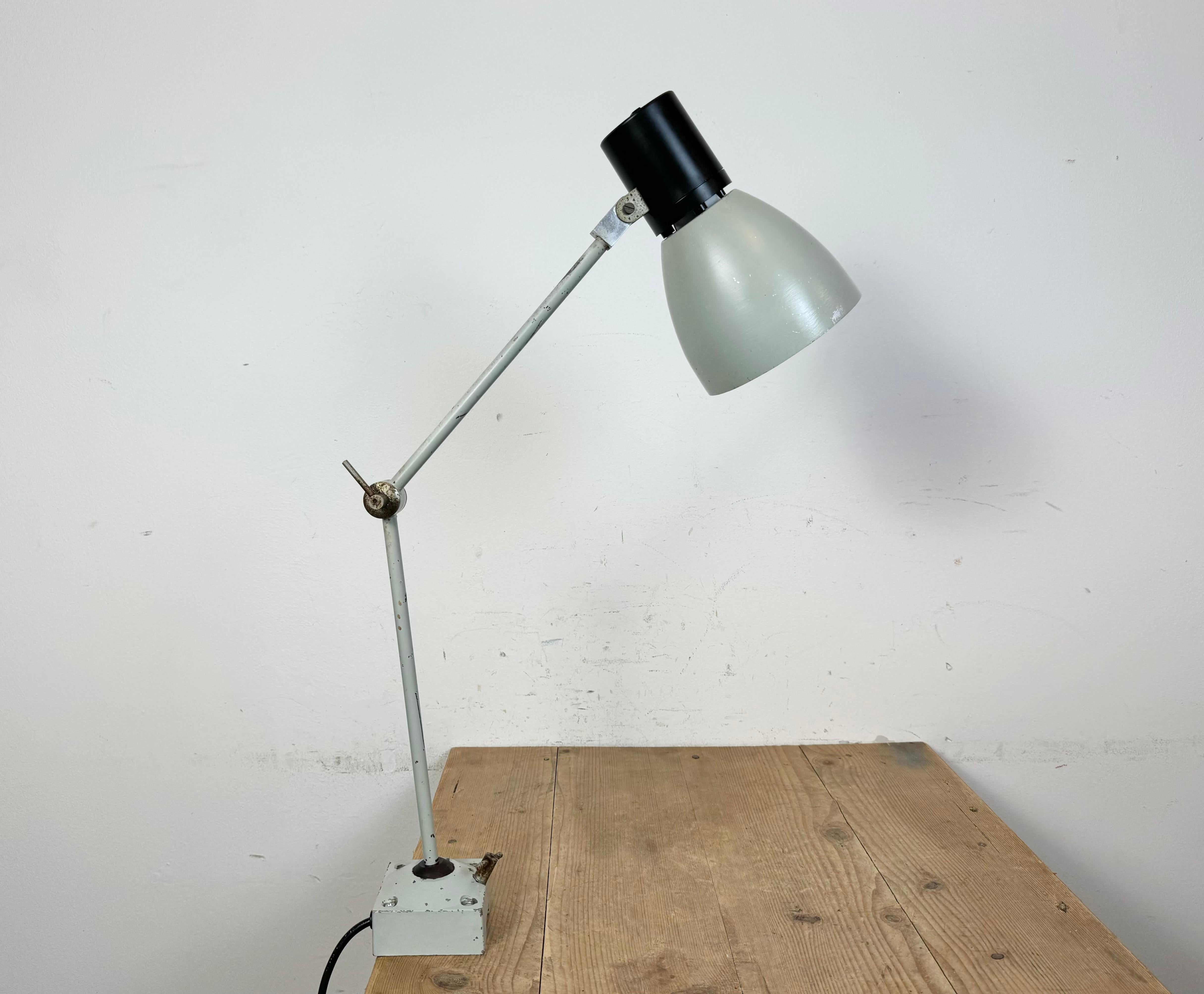 Grey Industrial Table Lamp from Elektrosvit, 1970s For Sale 5