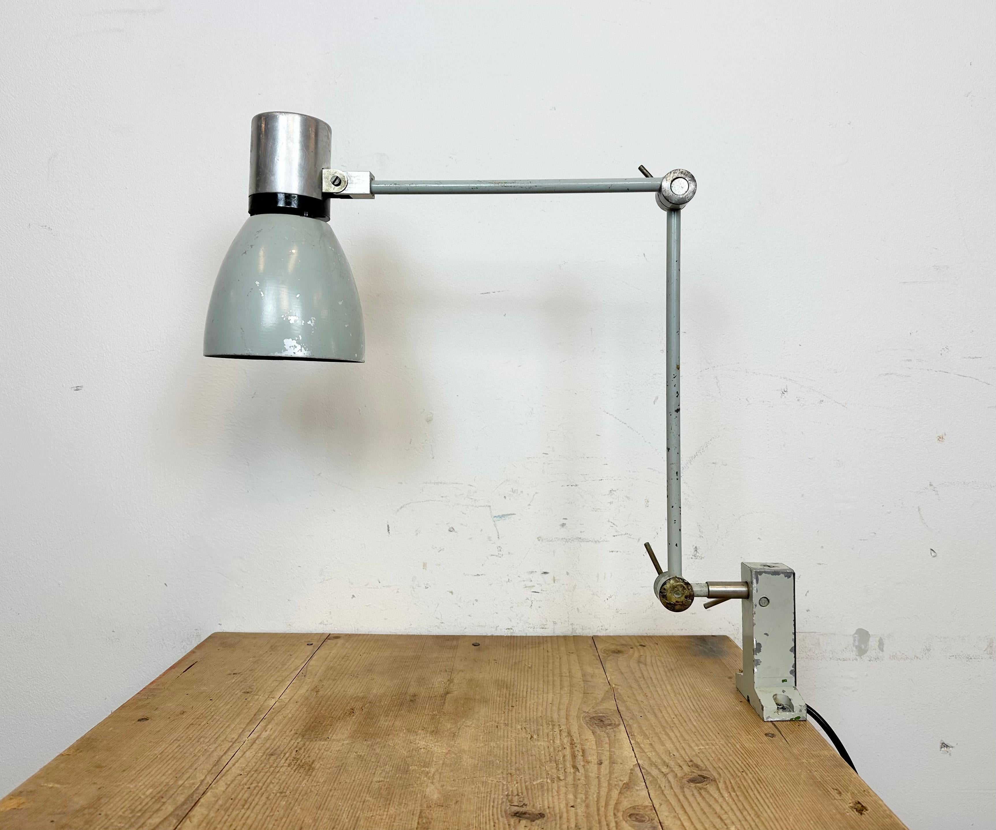 Grey Industrial Table Lamp from Elektrosvit, 1970s For Sale 6