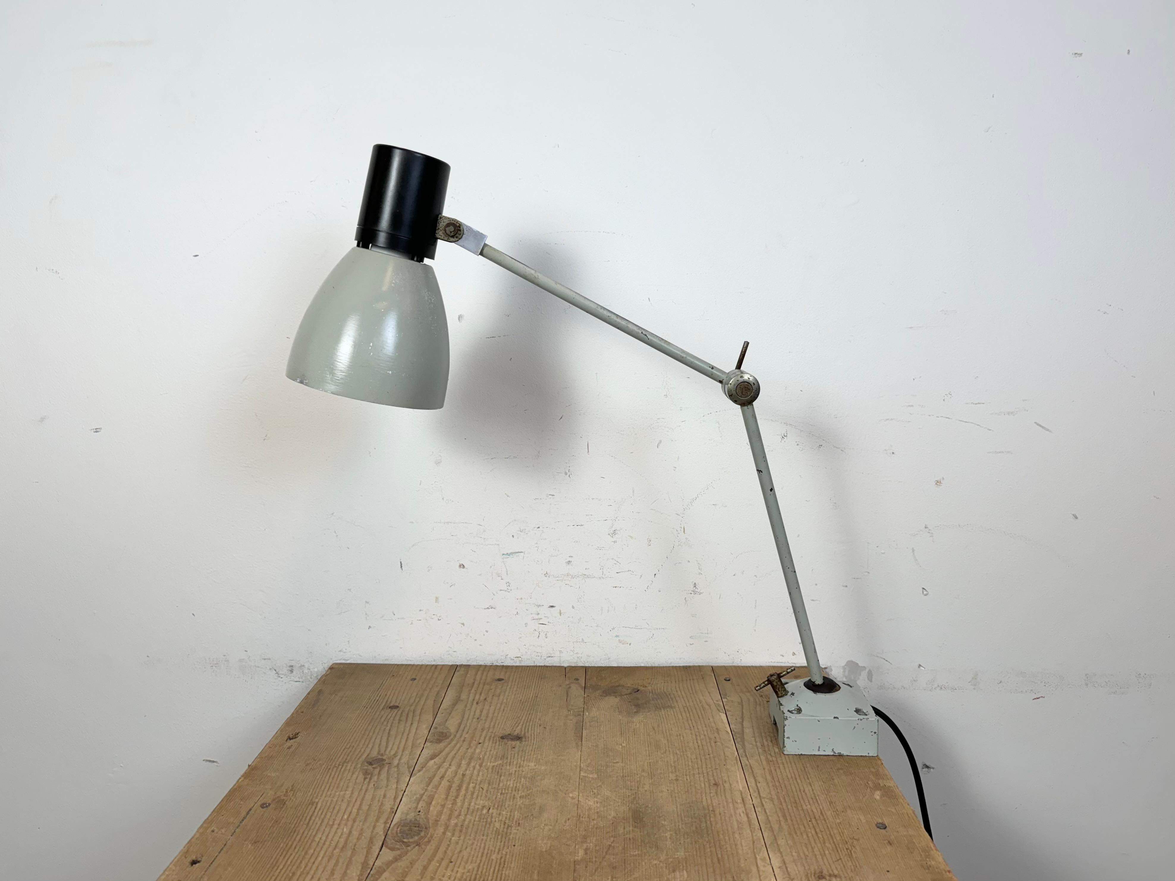 Grey Industrial Table Lamp from Elektrosvit, 1970s For Sale 6