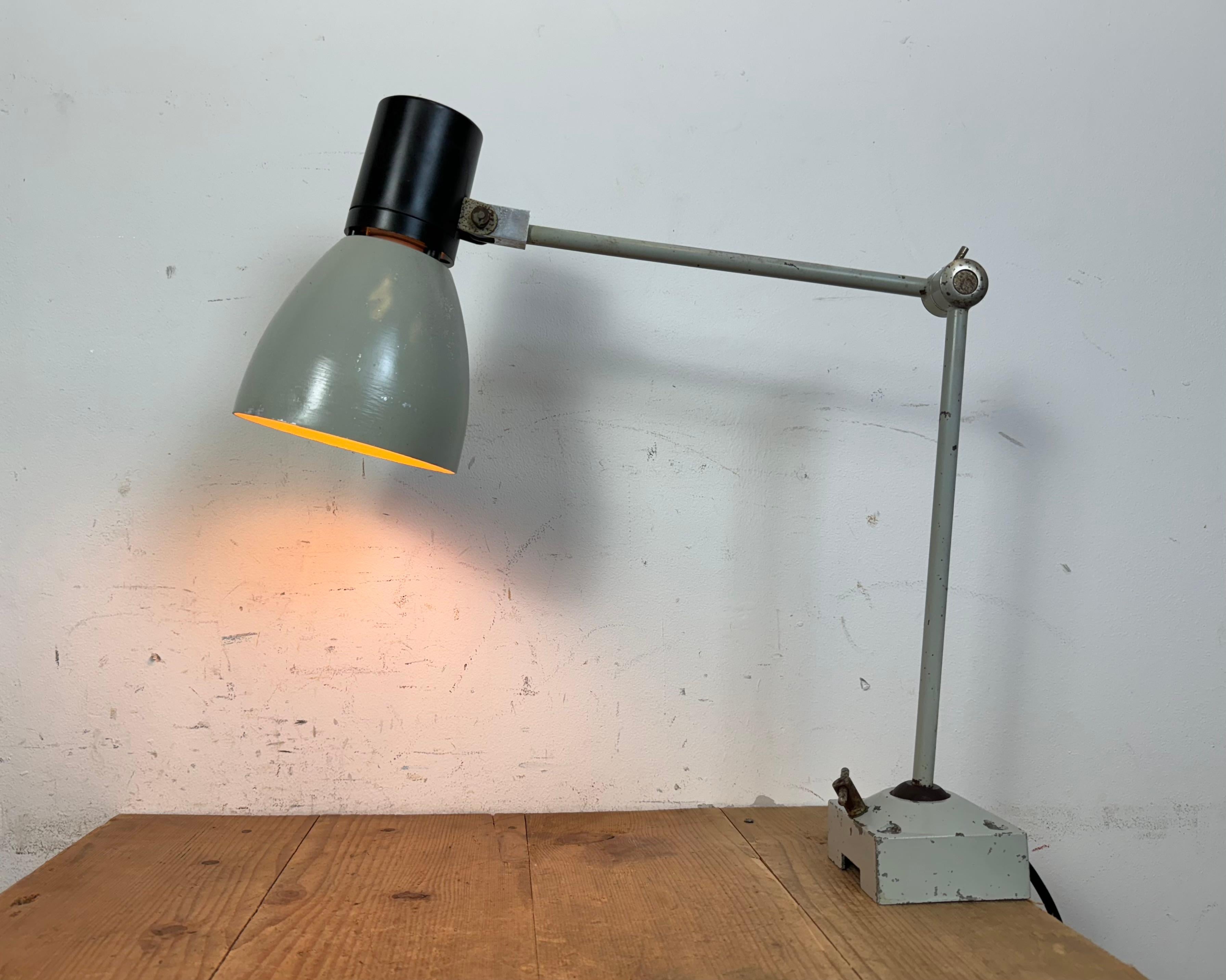 Grey Industrial Table Lamp from Elektrosvit, 1970s For Sale 13