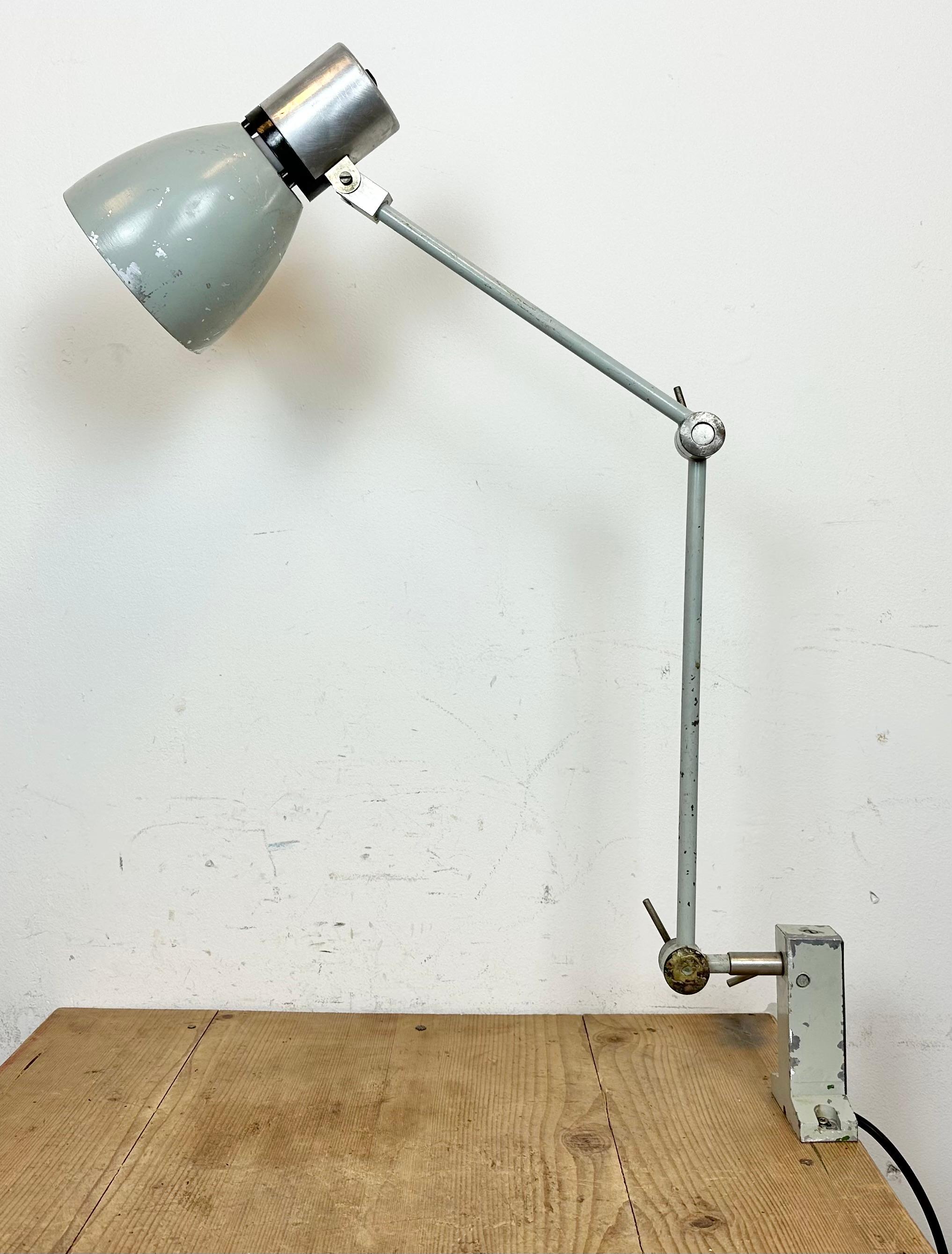 Czech Grey Industrial Table Lamp from Elektrosvit, 1970s For Sale