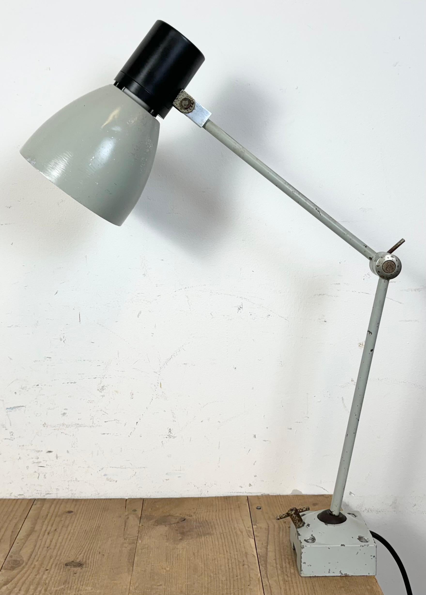 Czech Grey Industrial Table Lamp from Elektrosvit, 1970s For Sale