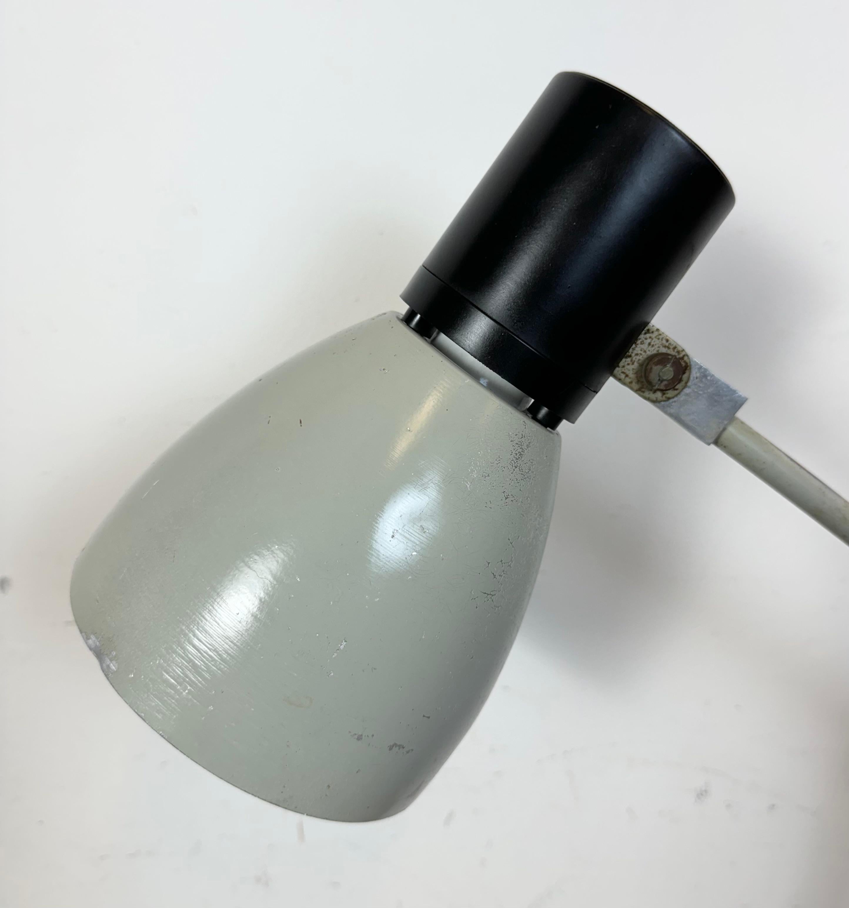 Grey Industrial Table Lamp from Elektrosvit, 1970s In Good Condition For Sale In Kojetice, CZ