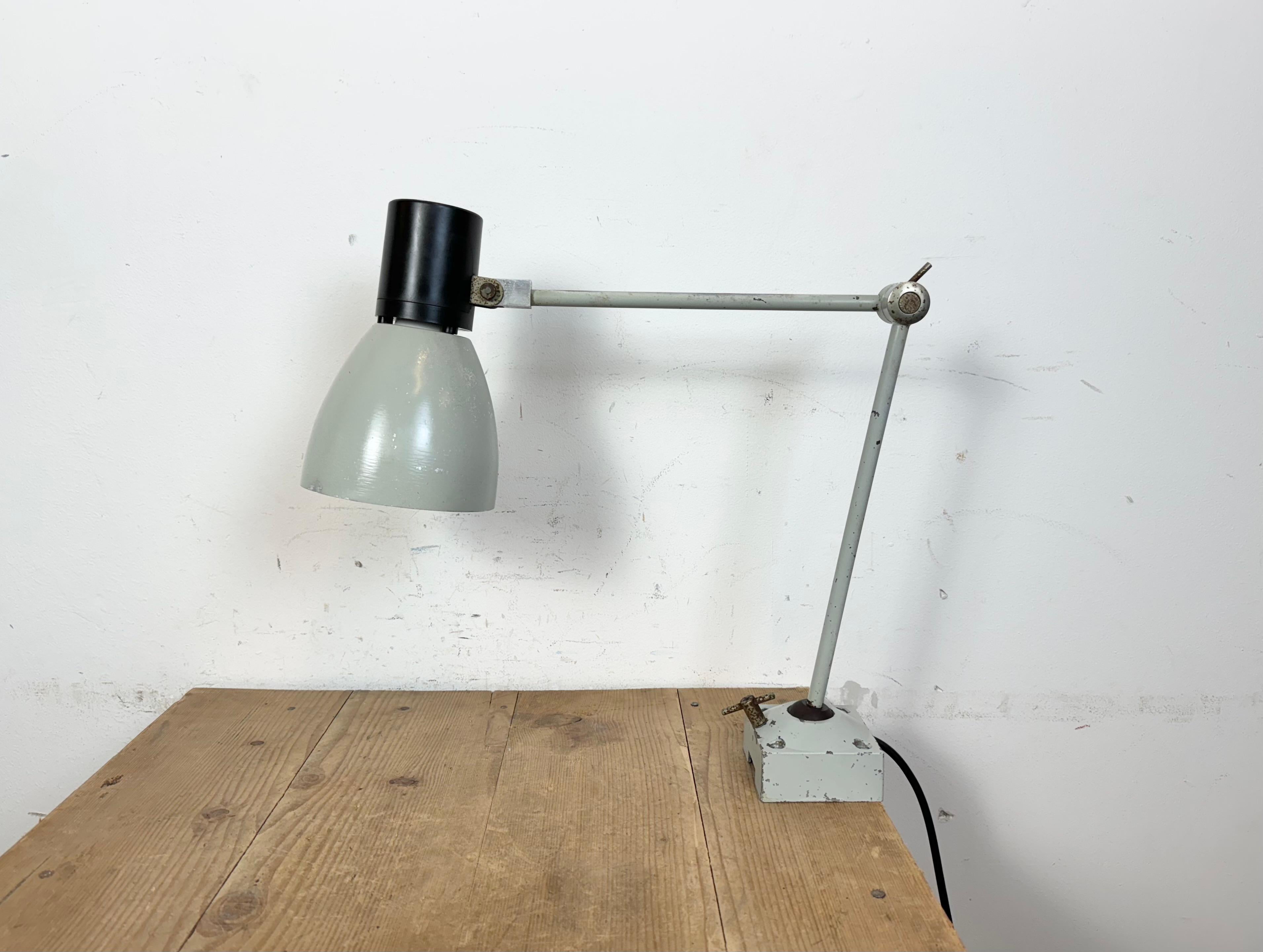 Grey Industrial Table Lamp from Elektrosvit, 1970s For Sale 1
